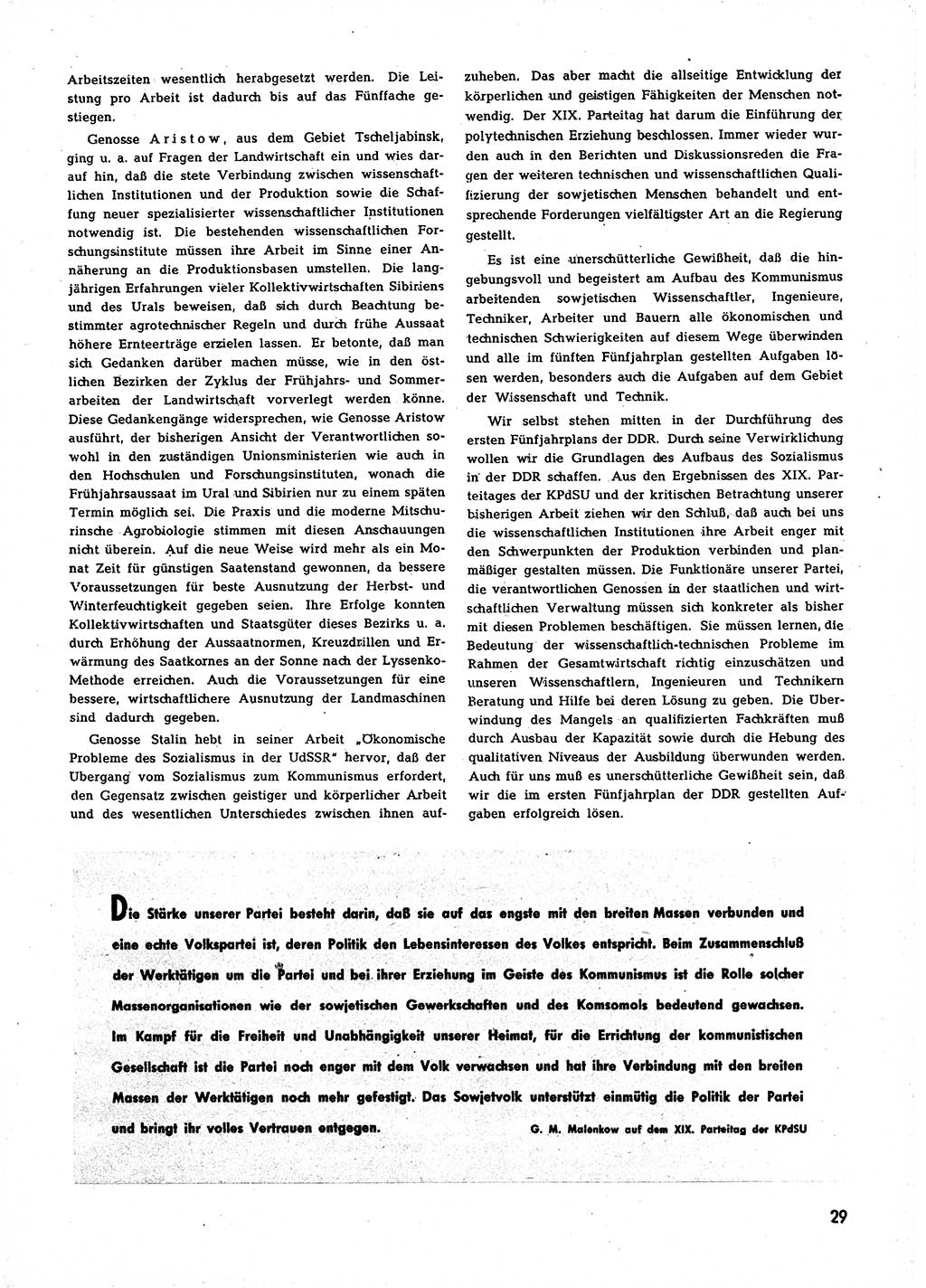 Neuer Weg (NW), Halbmonatsschrift für aktuelle Fragen der Arbeiterbewegung [Zentralkomitee (ZK) Sozialistische Einheitspartei Deutschlands (SED)], 7. Jahrgang [Deutsche Demokratische Republik (DDR)] 1952, Heft 22/29 (NW ZK SED DDR 1952, H. 22/29)