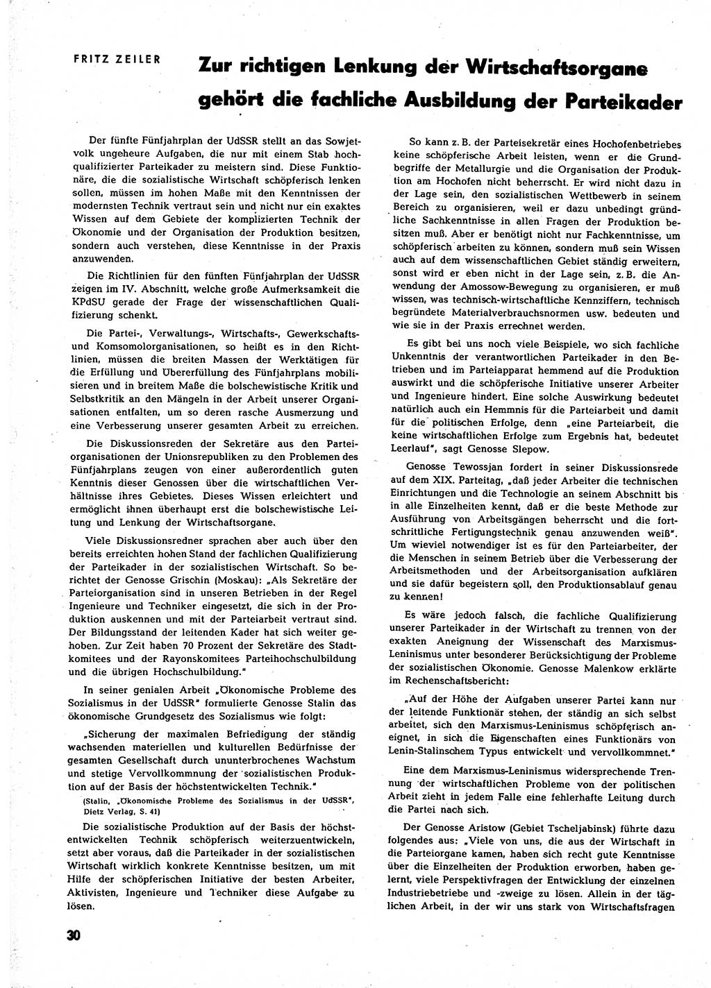 Neuer Weg (NW), Halbmonatsschrift für aktuelle Fragen der Arbeiterbewegung [Zentralkomitee (ZK) Sozialistische Einheitspartei Deutschlands (SED)], 7. Jahrgang [Deutsche Demokratische Republik (DDR)] 1952, Heft 22/30 (NW ZK SED DDR 1952, H. 22/30)