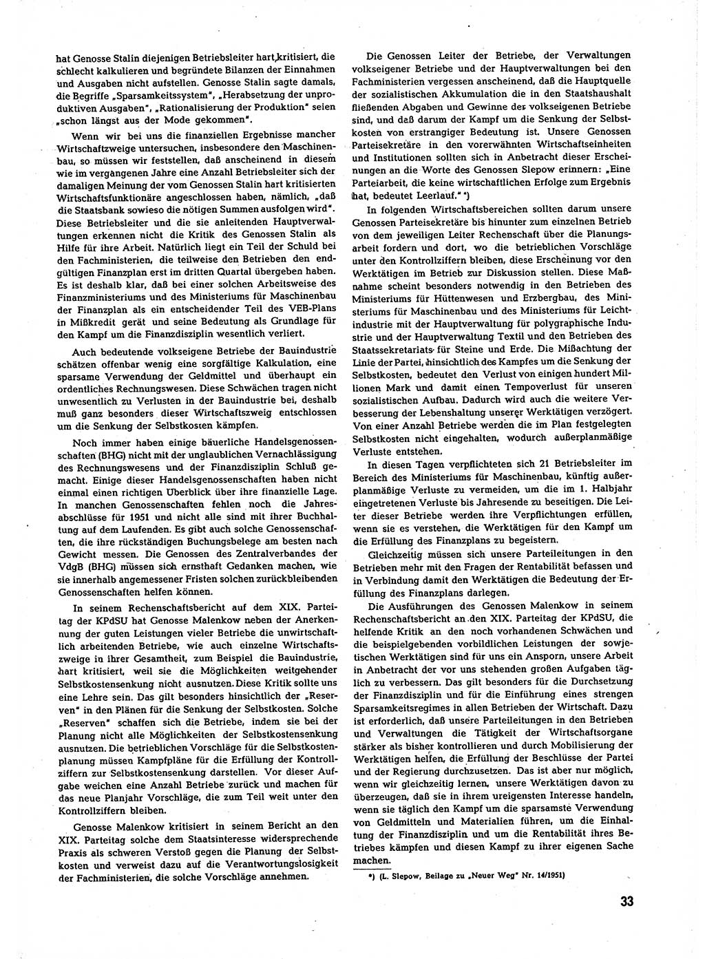 Neuer Weg (NW), Halbmonatsschrift für aktuelle Fragen der Arbeiterbewegung [Zentralkomitee (ZK) Sozialistische Einheitspartei Deutschlands (SED)], 7. Jahrgang [Deutsche Demokratische Republik (DDR)] 1952, Heft 22/33 (NW ZK SED DDR 1952, H. 22/33)