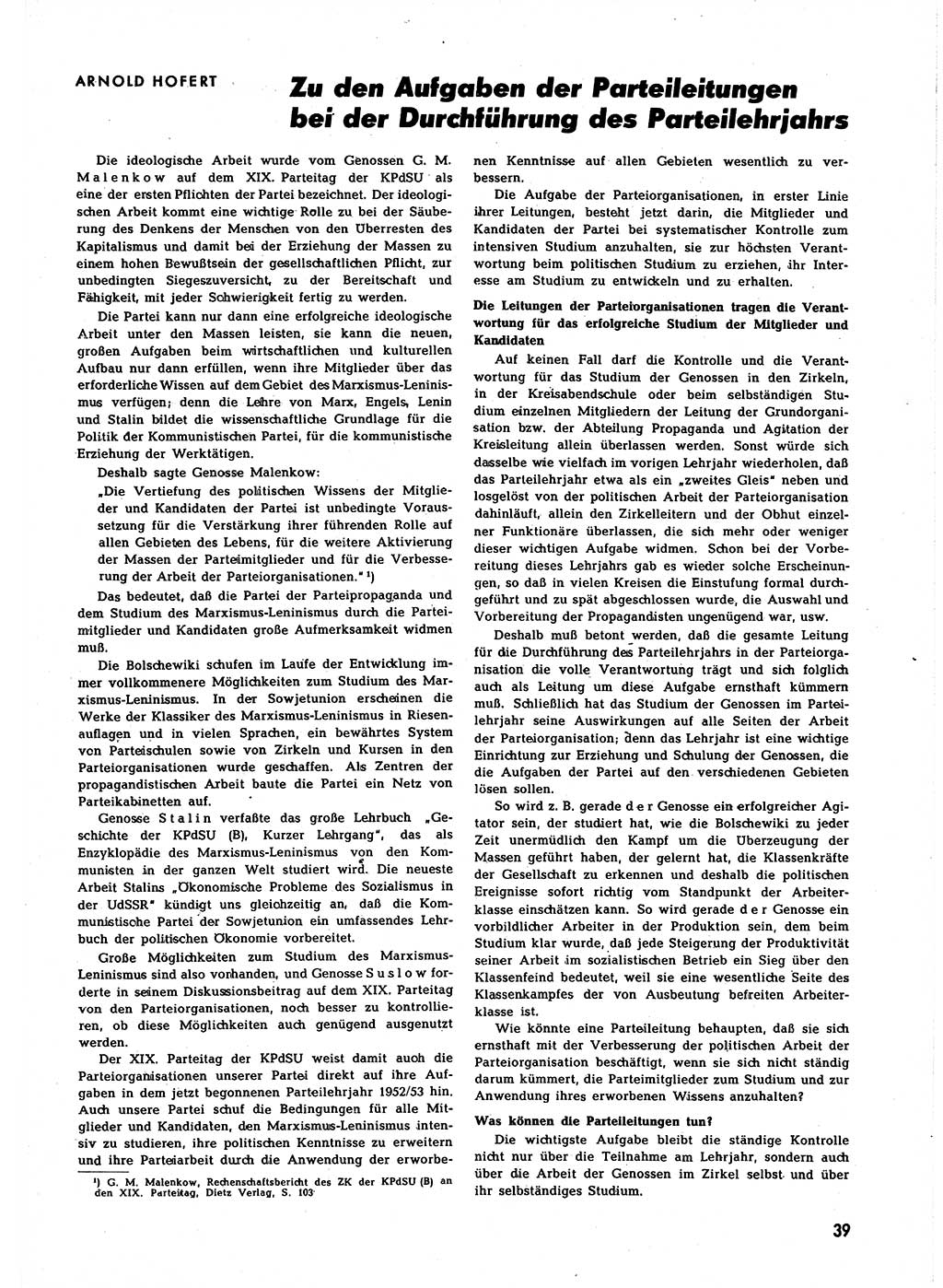 Neuer Weg (NW), Halbmonatsschrift für aktuelle Fragen der Arbeiterbewegung [Zentralkomitee (ZK) Sozialistische Einheitspartei Deutschlands (SED)], 7. Jahrgang [Deutsche Demokratische Republik (DDR)] 1952, Heft 22/39 (NW ZK SED DDR 1952, H. 22/39)