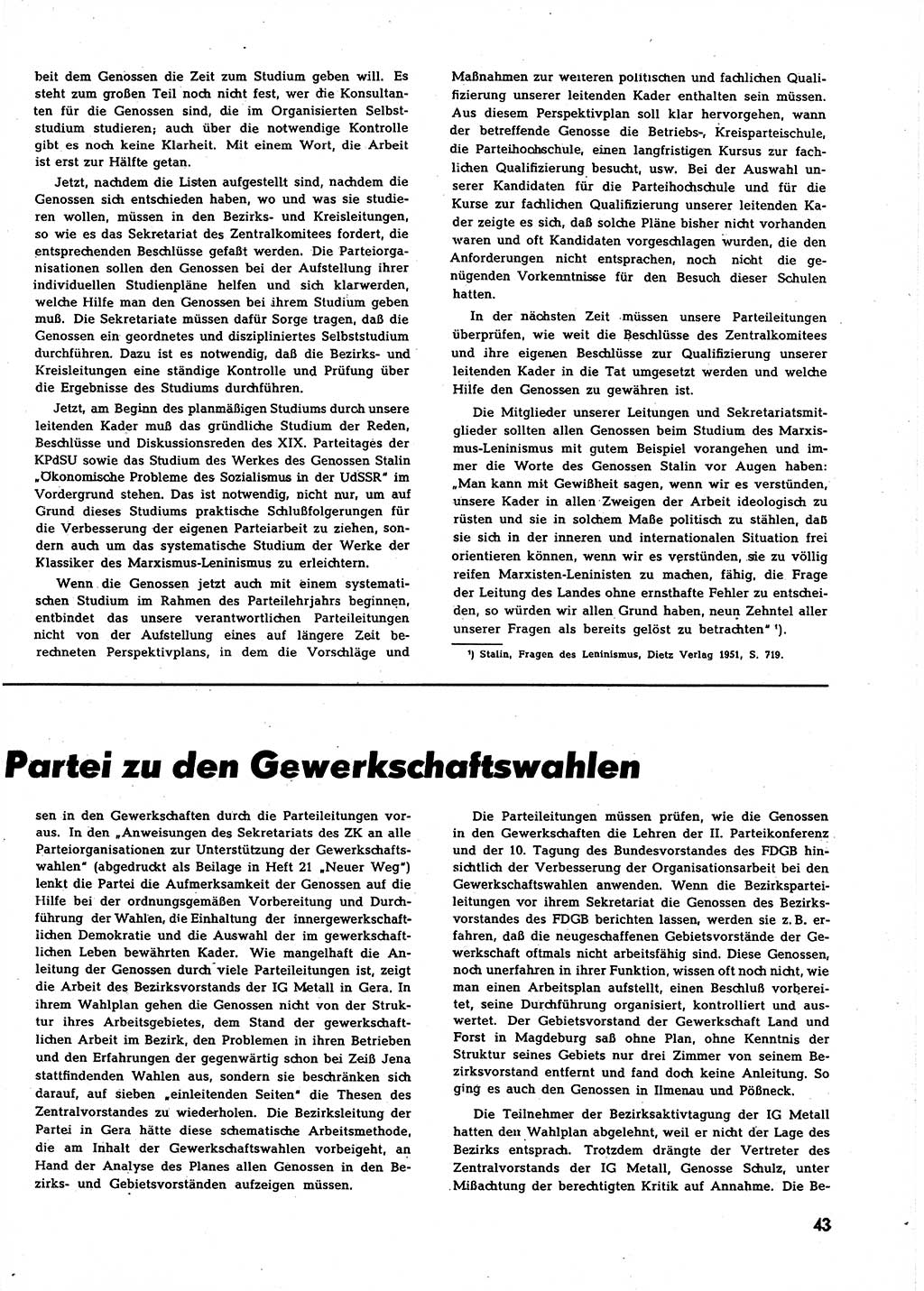 Neuer Weg (NW), Halbmonatsschrift für aktuelle Fragen der Arbeiterbewegung [Zentralkomitee (ZK) Sozialistische Einheitspartei Deutschlands (SED)], 7. Jahrgang [Deutsche Demokratische Republik (DDR)] 1952, Heft 22/43 (NW ZK SED DDR 1952, H. 22/43)