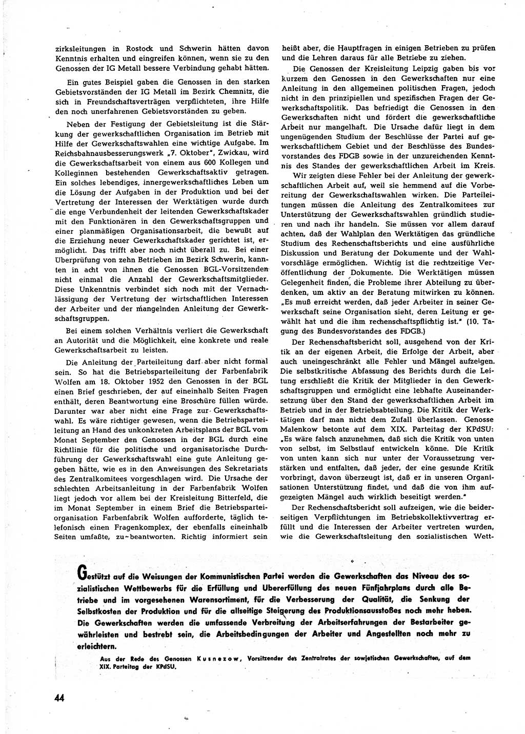 Neuer Weg (NW), Halbmonatsschrift für aktuelle Fragen der Arbeiterbewegung [Zentralkomitee (ZK) Sozialistische Einheitspartei Deutschlands (SED)], 7. Jahrgang [Deutsche Demokratische Republik (DDR)] 1952, Heft 22/44 (NW ZK SED DDR 1952, H. 22/44)