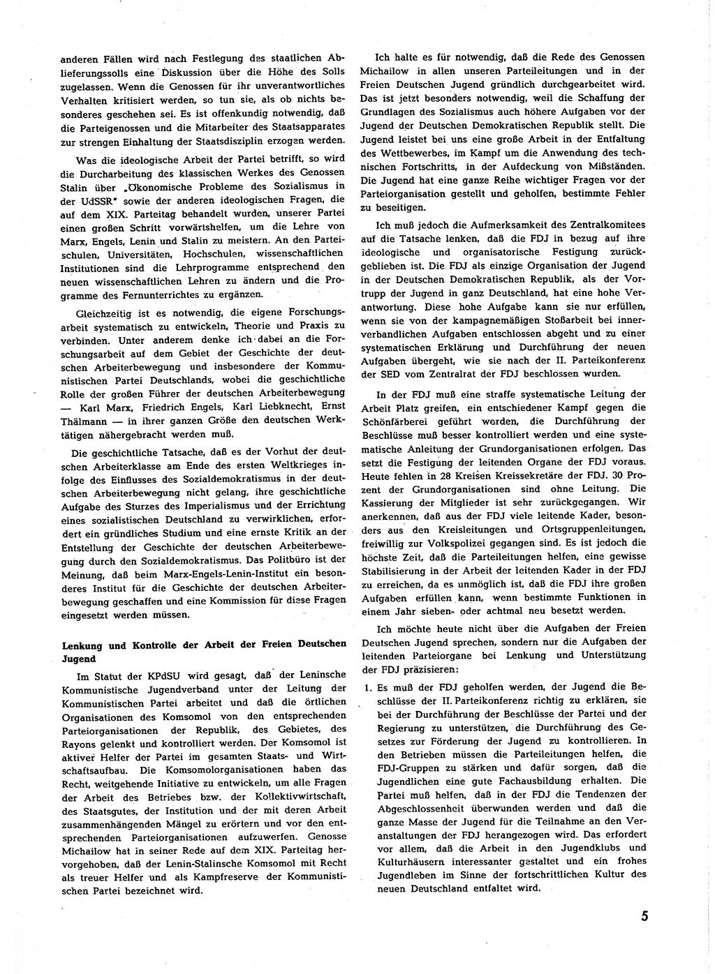 Neuer Weg (NW), Halbmonatsschrift für aktuelle Fragen der Arbeiterbewegung [Zentralkomitee (ZK) Sozialistische Einheitspartei Deutschlands (SED)], 7. Jahrgang [Deutsche Demokratische Republik (DDR)] 1952, Heft 23/5 (NW ZK SED DDR 1952, H. 23/5)