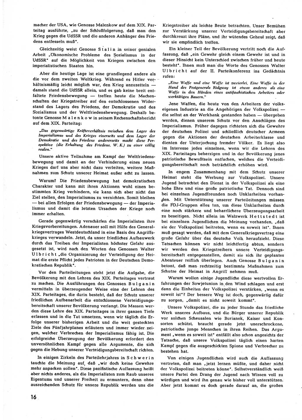 Neuer Weg (NW), Halbmonatsschrift für aktuelle Fragen der Arbeiterbewegung [Zentralkomitee (ZK) Sozialistische Einheitspartei Deutschlands (SED)], 7. Jahrgang [Deutsche Demokratische Republik (DDR)] 1952, Heft 23/16 (NW ZK SED DDR 1952, H. 23/16)