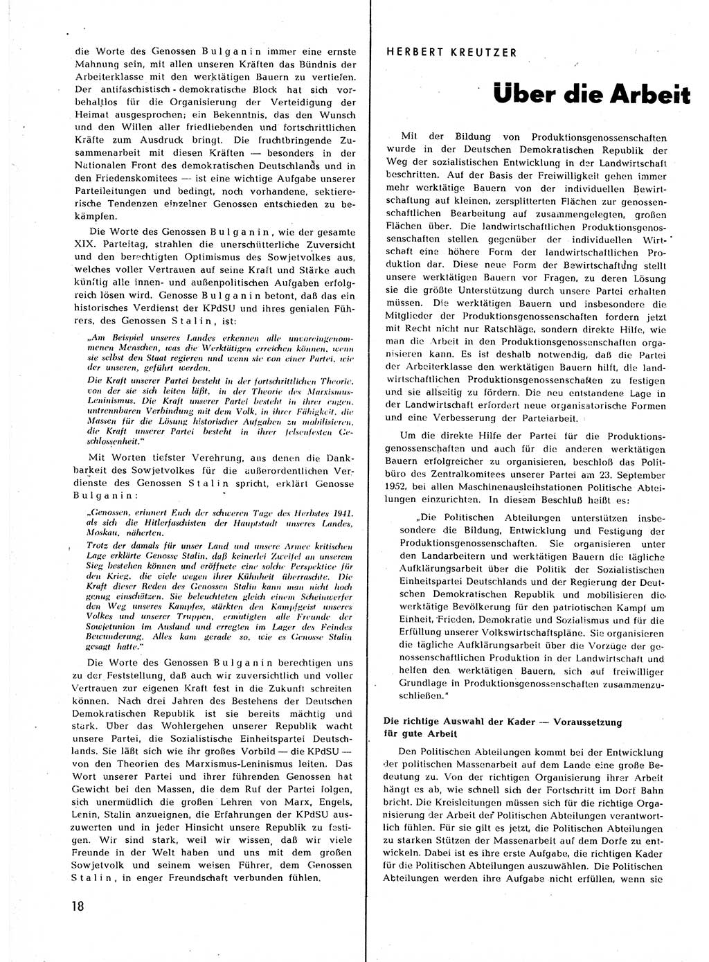 Neuer Weg (NW), Halbmonatsschrift für aktuelle Fragen der Arbeiterbewegung [Zentralkomitee (ZK) Sozialistische Einheitspartei Deutschlands (SED)], 7. Jahrgang [Deutsche Demokratische Republik (DDR)] 1952, Heft 23/18 (NW ZK SED DDR 1952, H. 23/18)