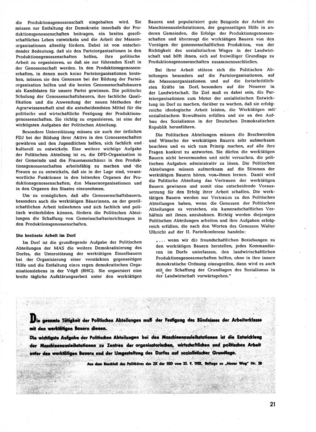 Neuer Weg (NW), Halbmonatsschrift für aktuelle Fragen der Arbeiterbewegung [Zentralkomitee (ZK) Sozialistische Einheitspartei Deutschlands (SED)], 7. Jahrgang [Deutsche Demokratische Republik (DDR)] 1952, Heft 23/21 (NW ZK SED DDR 1952, H. 23/21)