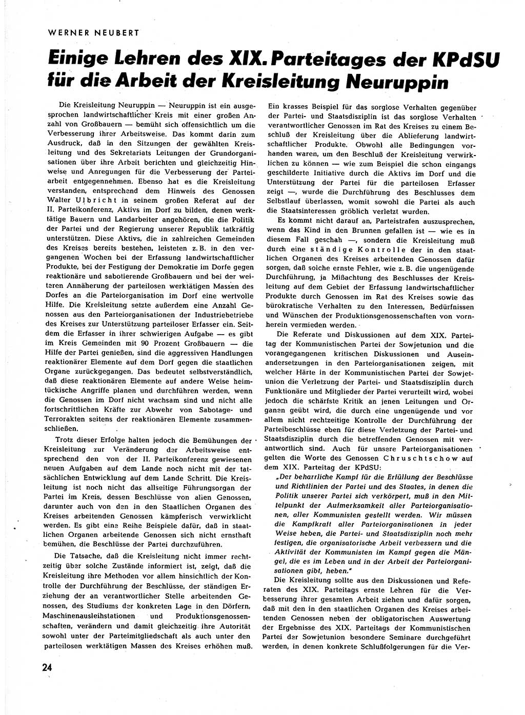 Neuer Weg (NW), Halbmonatsschrift für aktuelle Fragen der Arbeiterbewegung [Zentralkomitee (ZK) Sozialistische Einheitspartei Deutschlands (SED)], 7. Jahrgang [Deutsche Demokratische Republik (DDR)] 1952, Heft 23/24 (NW ZK SED DDR 1952, H. 23/24)