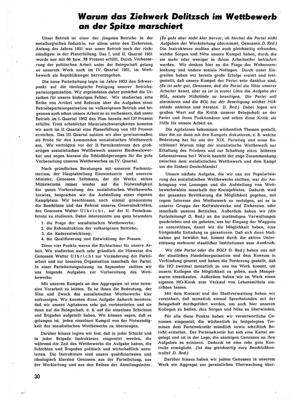 Neuer Weg (NW), Halbmonatsschrift für aktuelle Fragen der Arbeiterbewegung [Zentralkomitee (ZK) Sozialistische Einheitspartei Deutschlands (SED)], 7. Jahrgang [Deutsche Demokratische Republik (DDR)] 1952, Heft 23/30 (NW ZK SED DDR 1952, H. 23/30)