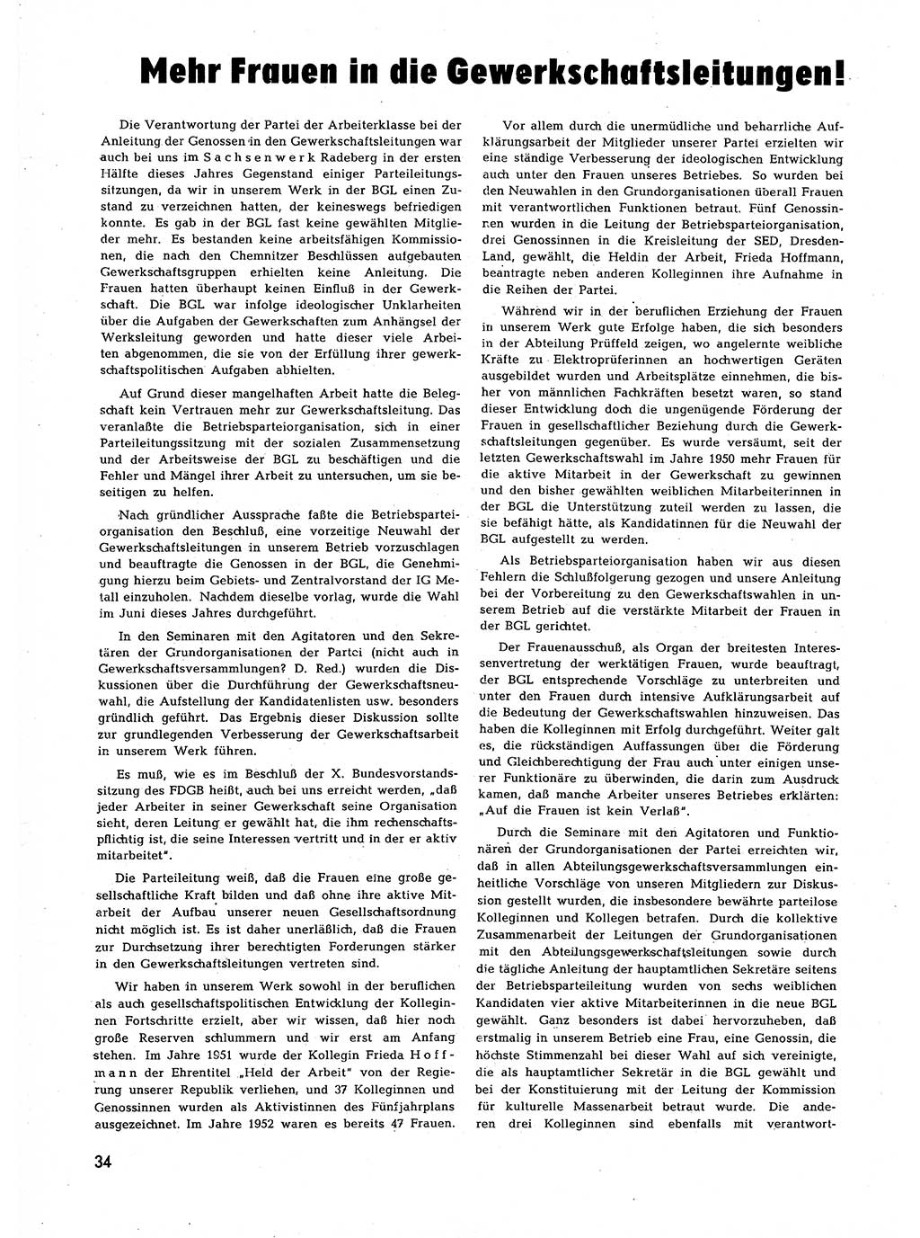 Neuer Weg (NW), Halbmonatsschrift für aktuelle Fragen der Arbeiterbewegung [Zentralkomitee (ZK) Sozialistische Einheitspartei Deutschlands (SED)], 7. Jahrgang [Deutsche Demokratische Republik (DDR)] 1952, Heft 23/34 (NW ZK SED DDR 1952, H. 23/34)