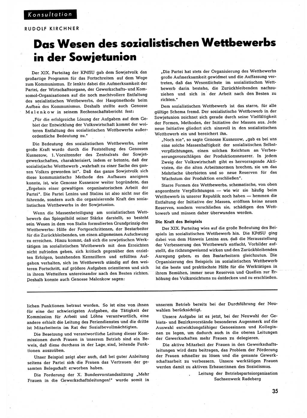 Neuer Weg (NW), Halbmonatsschrift für aktuelle Fragen der Arbeiterbewegung [Zentralkomitee (ZK) Sozialistische Einheitspartei Deutschlands (SED)], 7. Jahrgang [Deutsche Demokratische Republik (DDR)] 1952, Heft 23/35 (NW ZK SED DDR 1952, H. 23/35)