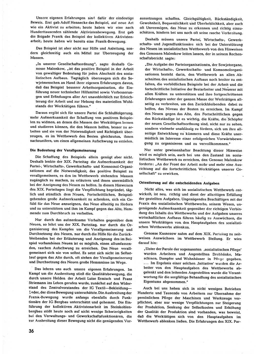 Neuer Weg (NW), Halbmonatsschrift für aktuelle Fragen der Arbeiterbewegung [Zentralkomitee (ZK) Sozialistische Einheitspartei Deutschlands (SED)], 7. Jahrgang [Deutsche Demokratische Republik (DDR)] 1952, Heft 23/36 (NW ZK SED DDR 1952, H. 23/36)