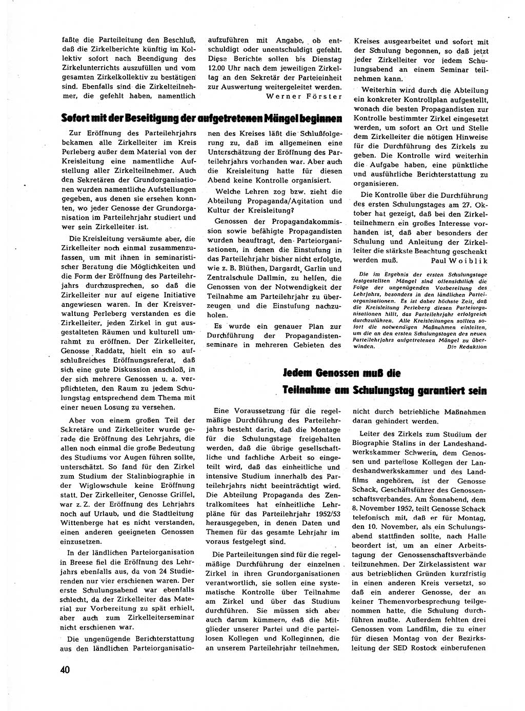 Neuer Weg (NW), Halbmonatsschrift für aktuelle Fragen der Arbeiterbewegung [Zentralkomitee (ZK) Sozialistische Einheitspartei Deutschlands (SED)], 7. Jahrgang [Deutsche Demokratische Republik (DDR)] 1952, Heft 23/40 (NW ZK SED DDR 1952, H. 23/40)