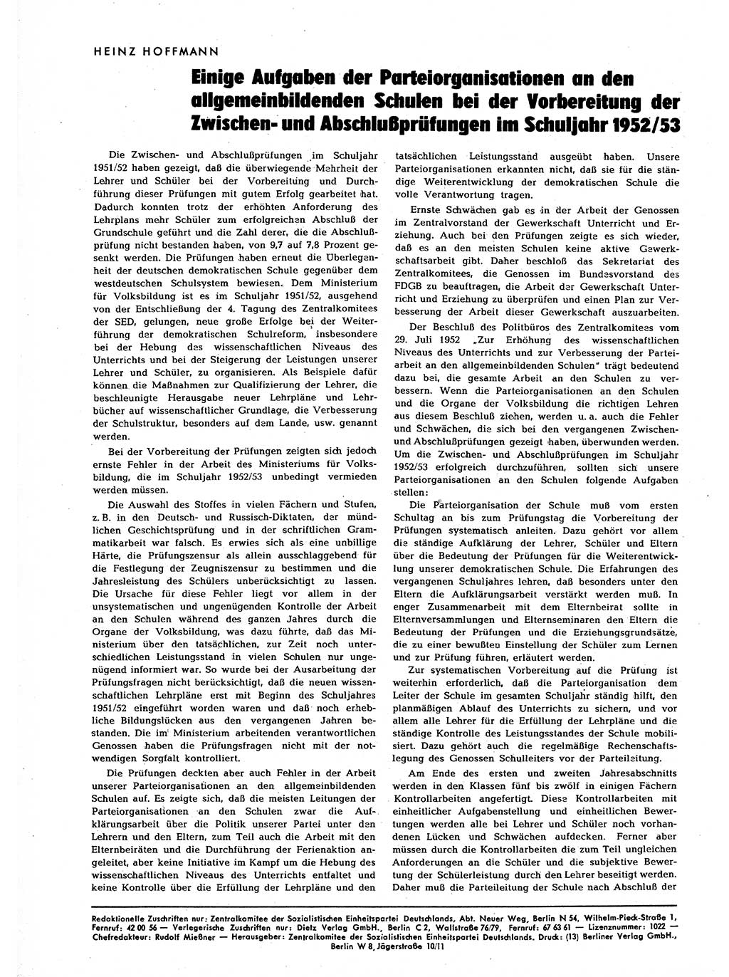 Neuer Weg (NW), Halbmonatsschrift für aktuelle Fragen der Arbeiterbewegung [Zentralkomitee (ZK) Sozialistische Einheitspartei Deutschlands (SED)], 7. Jahrgang [Deutsche Demokratische Republik (DDR)] 1952, Heft 23/44 (NW ZK SED DDR 1952, H. 23/44)