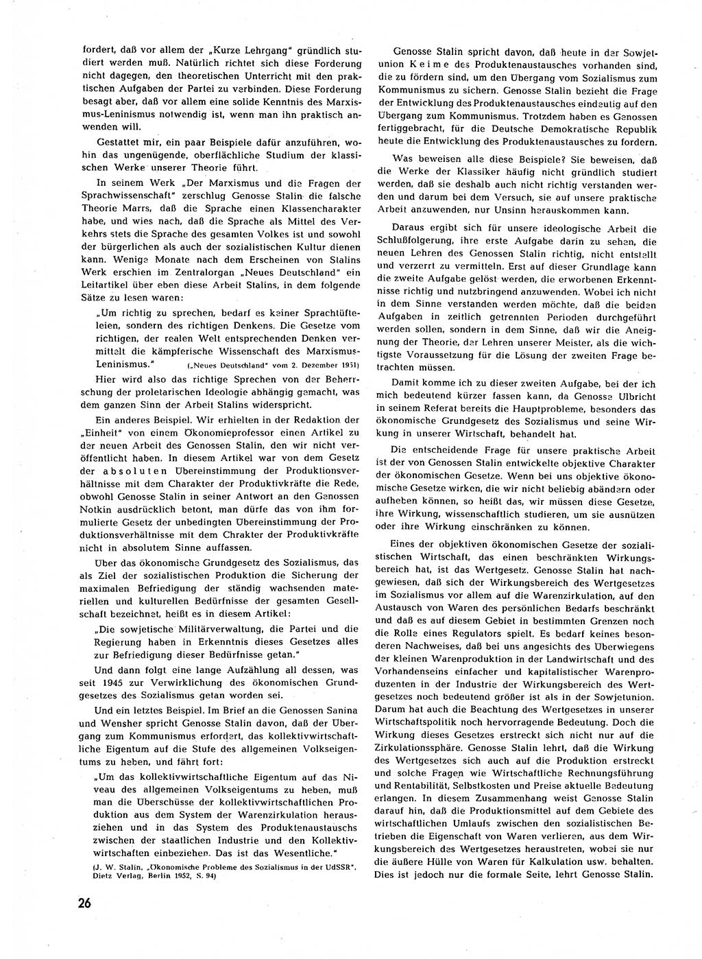 Neuer Weg (NW), Halbmonatsschrift für aktuelle Fragen der Arbeiterbewegung [Zentralkomitee (ZK) Sozialistische Einheitspartei Deutschlands (SED)], 7. Jahrgang [Deutsche Demokratische Republik (DDR)] 1952, Heft 24/26 (NW ZK SED DDR 1952, H. 24/26)