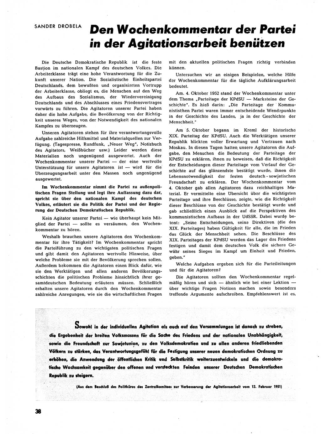 Neuer Weg (NW), Halbmonatsschrift für aktuelle Fragen der Arbeiterbewegung [Zentralkomitee (ZK) Sozialistische Einheitspartei Deutschlands (SED)], 7. Jahrgang [Deutsche Demokratische Republik (DDR)] 1952, Heft 24/38 (NW ZK SED DDR 1952, H. 24/38)