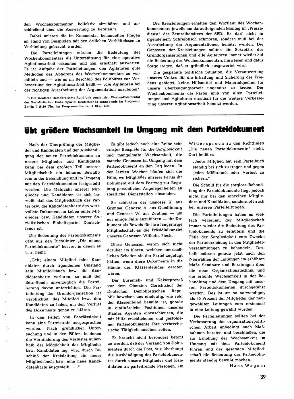 Neuer Weg (NW), Halbmonatsschrift für aktuelle Fragen der Arbeiterbewegung [Zentralkomitee (ZK) Sozialistische Einheitspartei Deutschlands (SED)], 7. Jahrgang [Deutsche Demokratische Republik (DDR)] 1952, Heft 24/39 (NW ZK SED DDR 1952, H. 24/39)