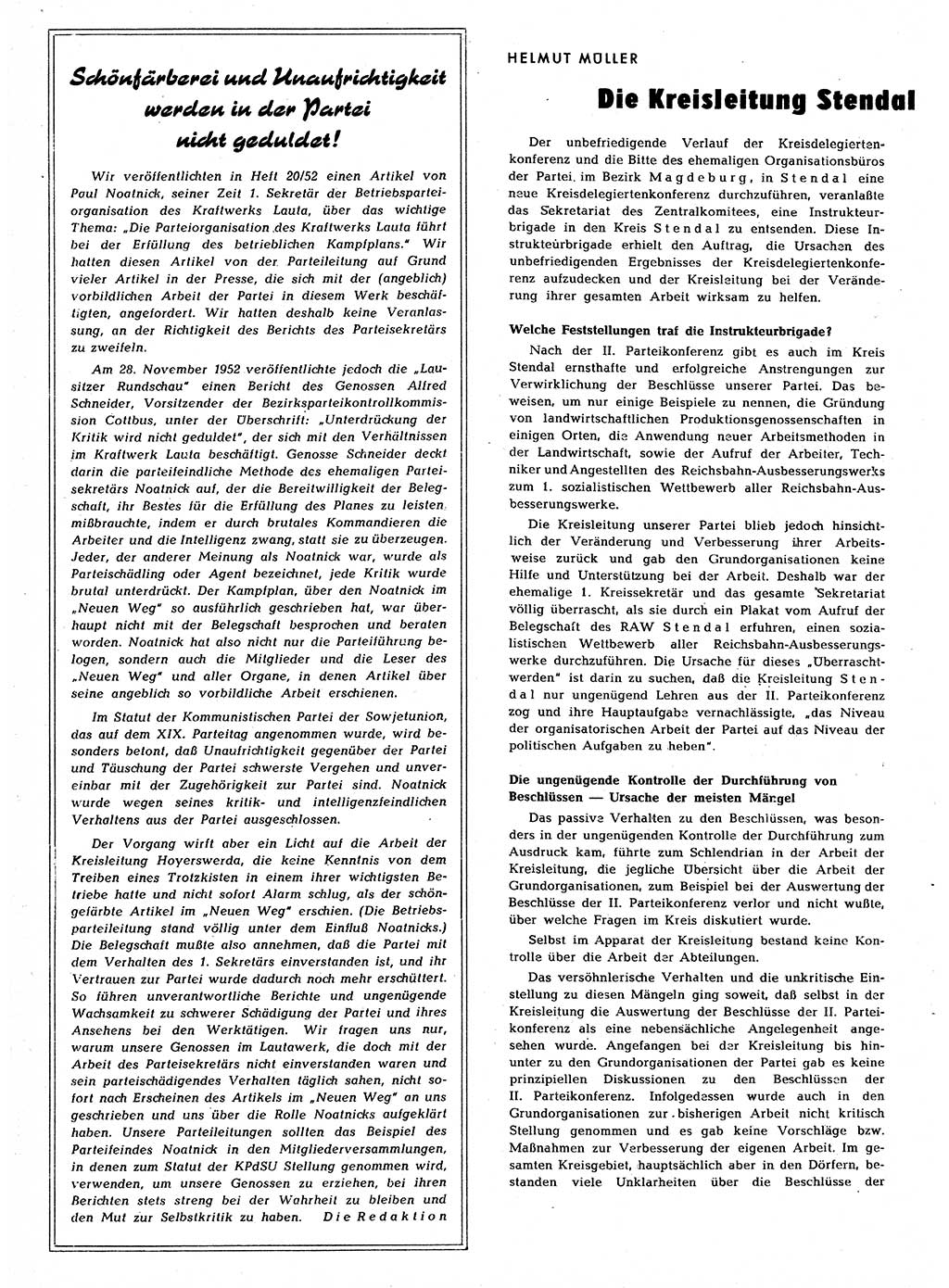 Neuer Weg (NW), Halbmonatsschrift für aktuelle Fragen der Arbeiterbewegung [Zentralkomitee (ZK) Sozialistische Einheitspartei Deutschlands (SED)], 7. Jahrgang [Deutsche Demokratische Republik (DDR)] 1952, Heft 24/40 (NW ZK SED DDR 1952, H. 24/40)