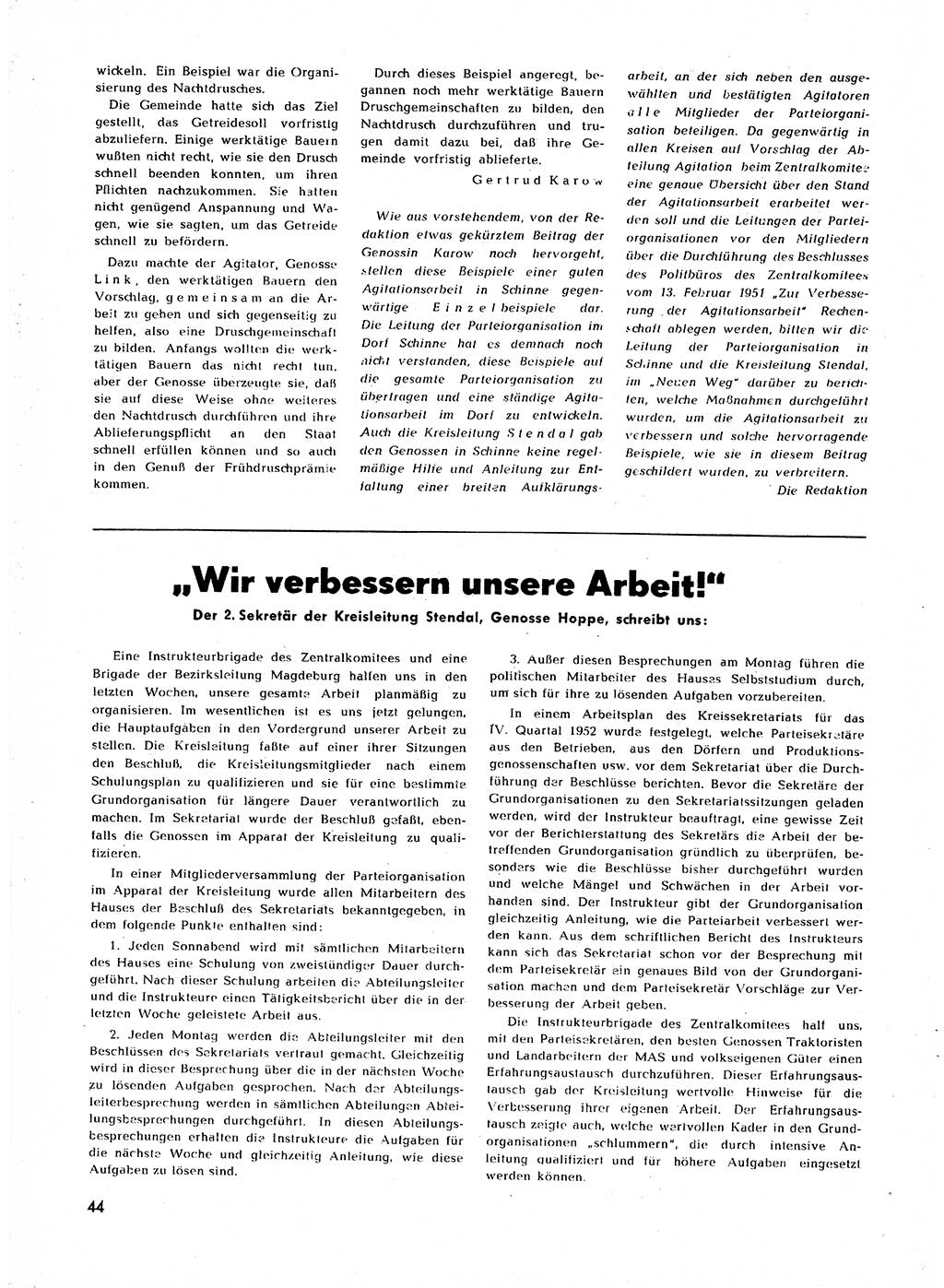 Neuer Weg (NW), Halbmonatsschrift für aktuelle Fragen der Arbeiterbewegung [Zentralkomitee (ZK) Sozialistische Einheitspartei Deutschlands (SED)], 7. Jahrgang [Deutsche Demokratische Republik (DDR)] 1952, Heft 24/44 (NW ZK SED DDR 1952, H. 24/44)