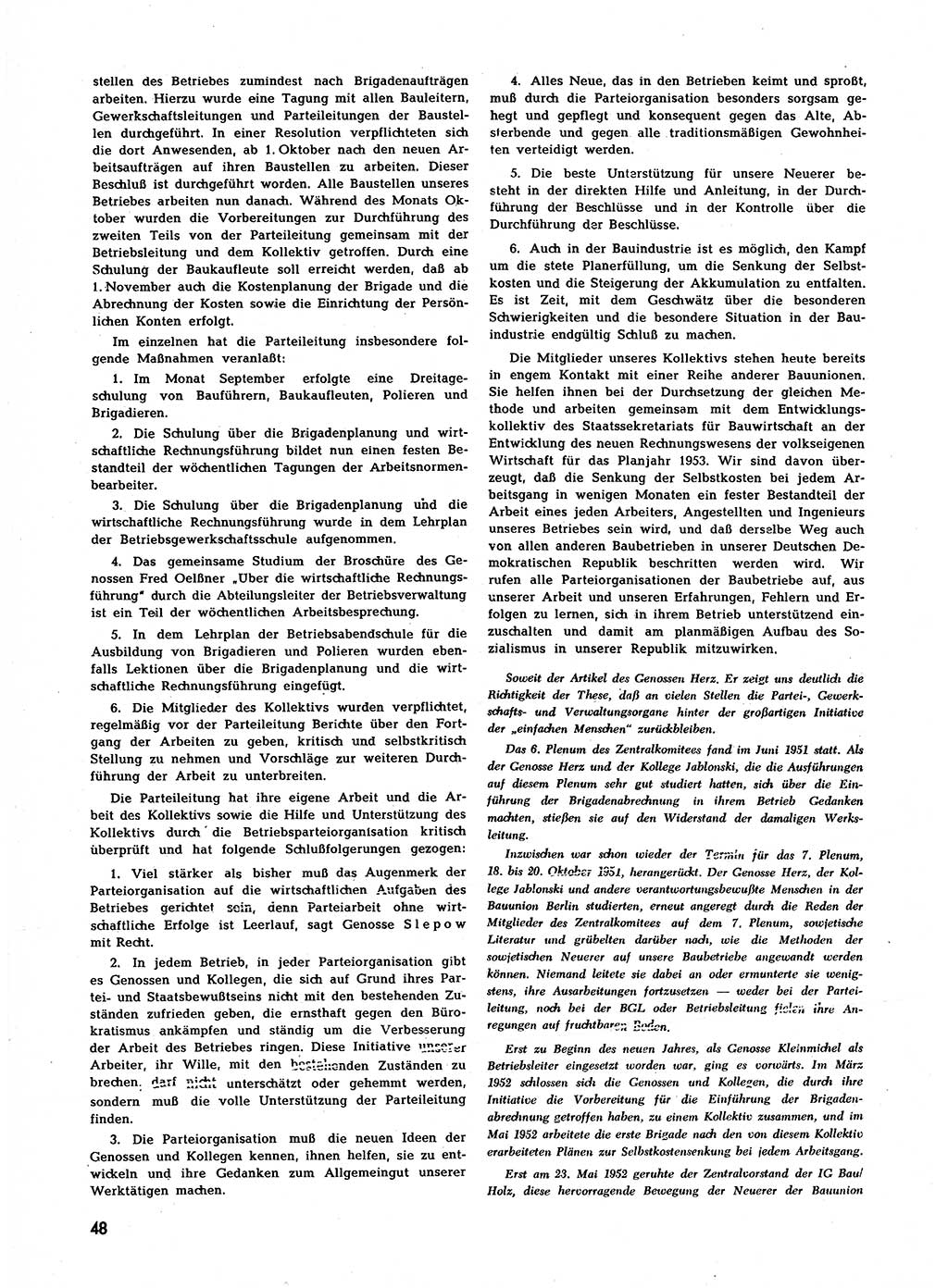 Neuer Weg (NW), Halbmonatsschrift für aktuelle Fragen der Arbeiterbewegung [Zentralkomitee (ZK) Sozialistische Einheitspartei Deutschlands (SED)], 7. Jahrgang [Deutsche Demokratische Republik (DDR)] 1952, Heft 24/48 (NW ZK SED DDR 1952, H. 24/48)