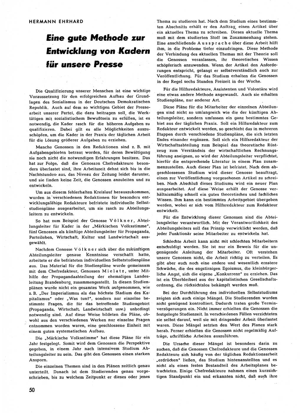 Neuer Weg (NW), Halbmonatsschrift für aktuelle Fragen der Arbeiterbewegung [Zentralkomitee (ZK) Sozialistische Einheitspartei Deutschlands (SED)], 7. Jahrgang [Deutsche Demokratische Republik (DDR)] 1952, Heft 24/50 (NW ZK SED DDR 1952, H. 24/50)