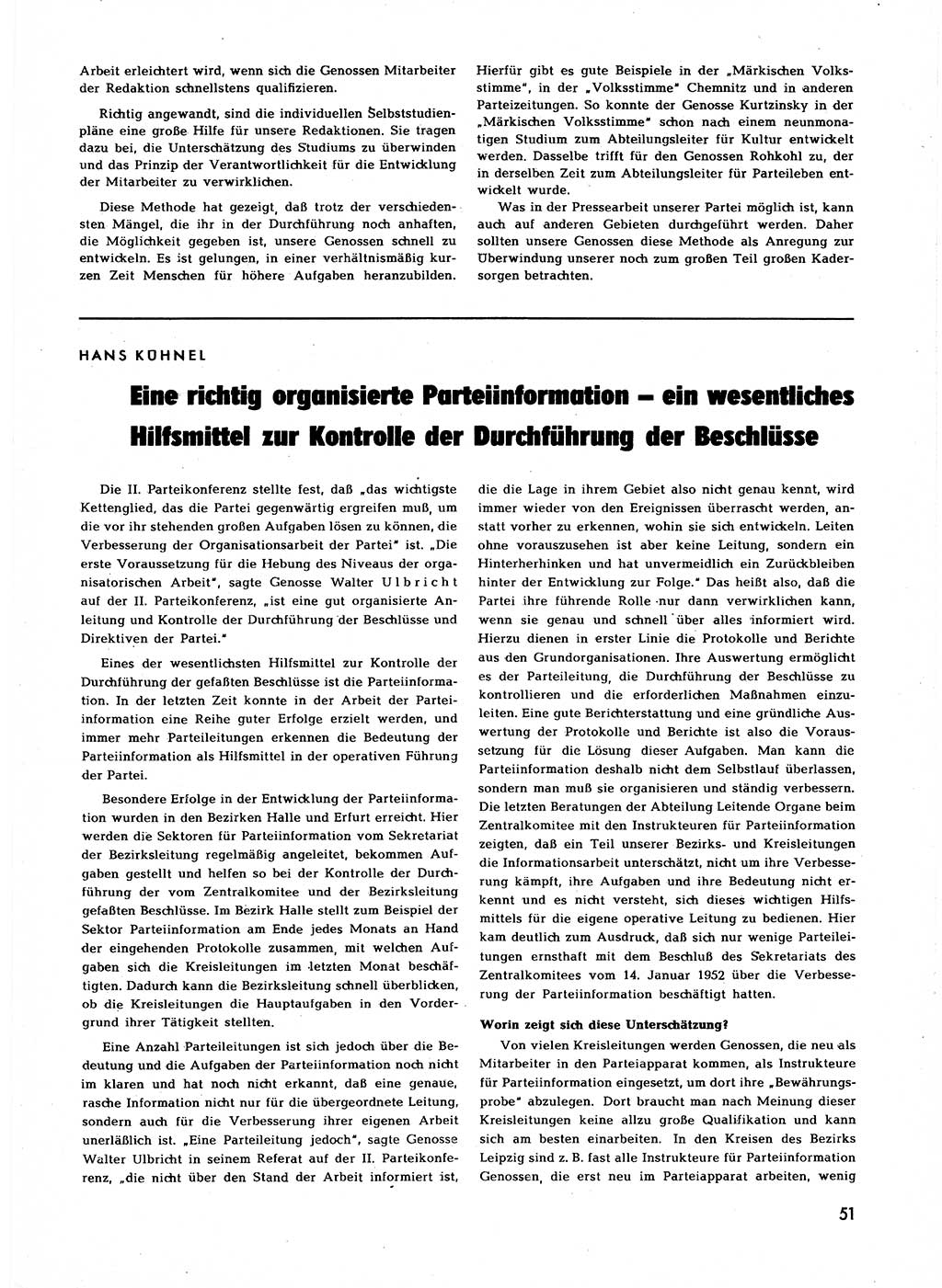 Neuer Weg (NW), Halbmonatsschrift für aktuelle Fragen der Arbeiterbewegung [Zentralkomitee (ZK) Sozialistische Einheitspartei Deutschlands (SED)], 7. Jahrgang [Deutsche Demokratische Republik (DDR)] 1952, Heft 24/51 (NW ZK SED DDR 1952, H. 24/51)