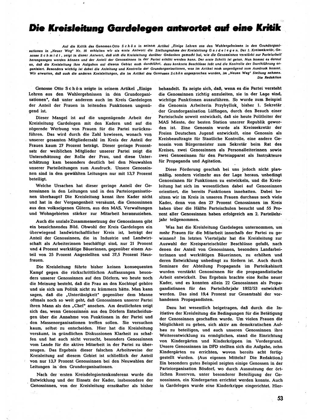 Neuer Weg (NW), Halbmonatsschrift für aktuelle Fragen der Arbeiterbewegung [Zentralkomitee (ZK) Sozialistische Einheitspartei Deutschlands (SED)], 7. Jahrgang [Deutsche Demokratische Republik (DDR)] 1952, Heft 24/53 (NW ZK SED DDR 1952, H. 24/53)