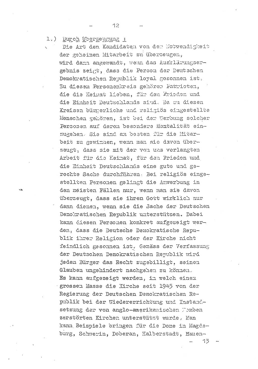 Richtlinie Nr. 21 über die Suche, Anwerbung und Arbeit mit Informatoren, geheimen Mitarbeitern und Personen, die konspirative Wohnungen unterhalten, Deutschen Demokratischen Republik (DDR), Ministerium für Staatssicherheit (MfS), Der Staatssekretär (Mielke), Geheime Verschlußsache (GVS) 1855/52, Berlin 1952, Seite 12 (RL 21 DDR MfS Sts. GVS 1855/52 1952, S. 12)