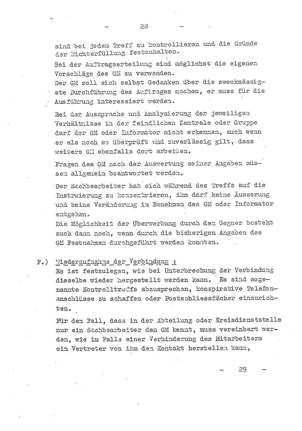 Richtlinie Nr. 21 über die Suche, Anwerbung und Arbeit mit Informatoren, geheimen Mitarbeitern und Personen, die konspirative Wohnungen unterhalten, Deutschen Demokratischen Republik (DDR), Ministerium für Staatssicherheit (MfS), Der Staatssekretär (Mielke), Geheime Verschlußsache (GVS) 1855/52, Berlin 1952, Seite 28 (RL 21 DDR MfS Sts. GVS 1855/52 1952, S. 28)