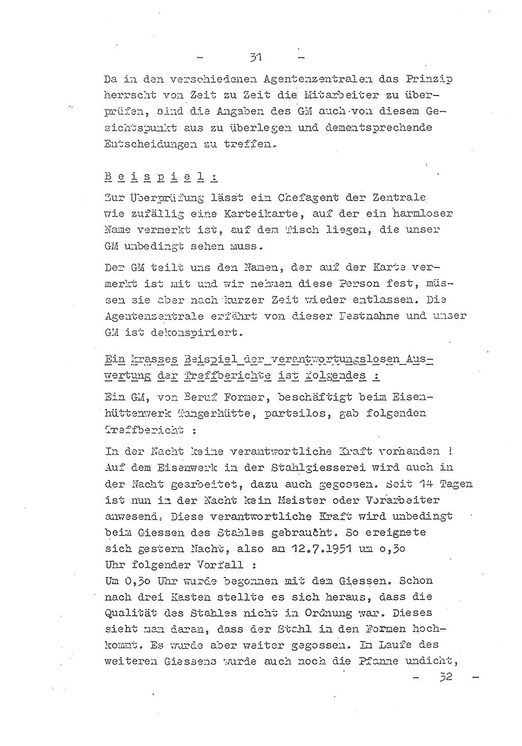 Richtlinie Nr. 21 über die Suche, Anwerbung und Arbeit mit Informatoren, geheimen Mitarbeitern und Personen, die konspirative Wohnungen unterhalten, Deutschen Demokratischen Republik (DDR), Ministerium für Staatssicherheit (MfS), Der Staatssekretär (Mielke), Geheime Verschlußsache (GVS) 1855/52, Berlin 1952, Seite 31 (RL 21 DDR MfS Sts. GVS 1855/52 1952, S. 31)