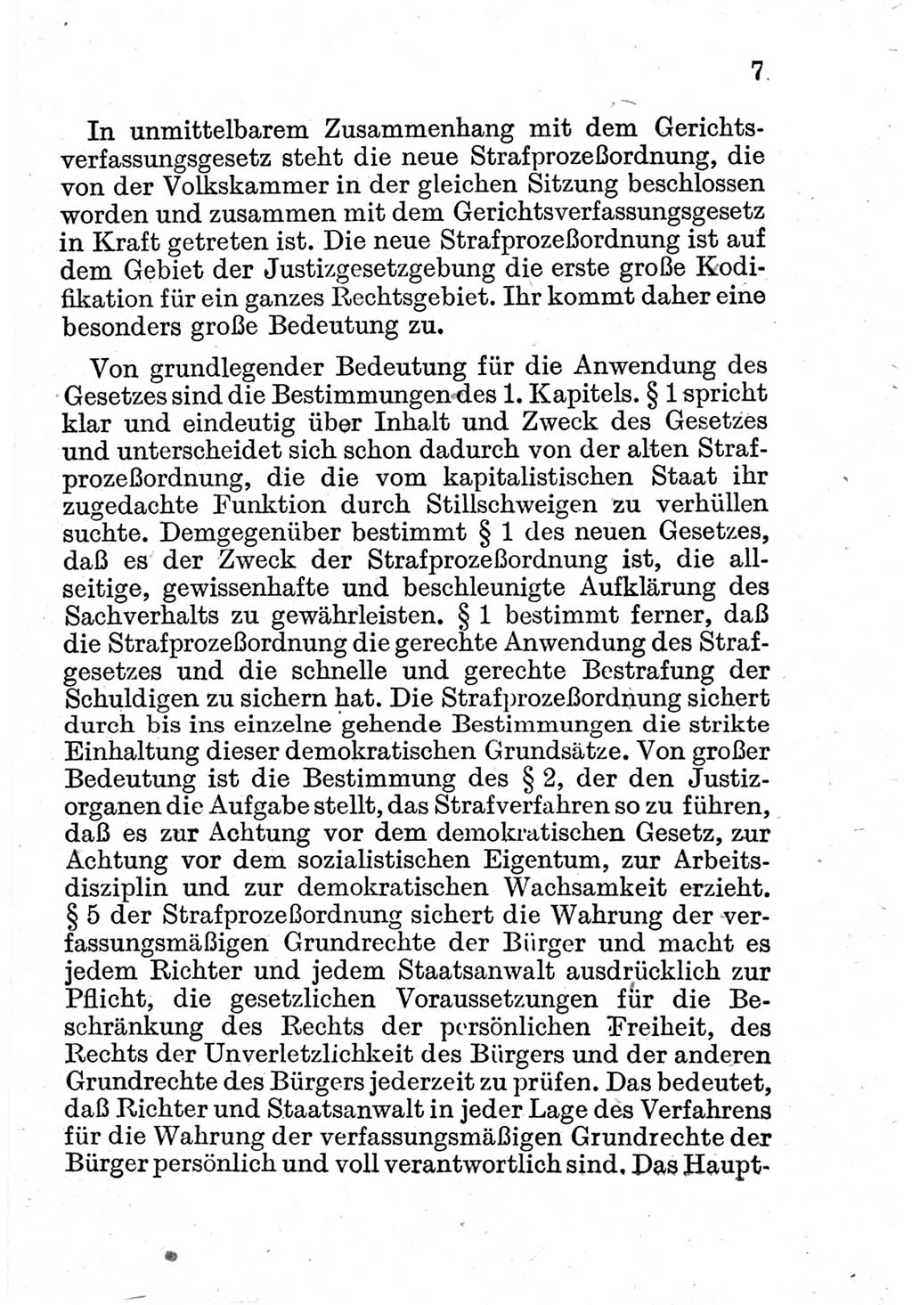 Strafprozeßordnung (StPO), Gerichtsverfassungsgesetz (GVG), Staatsanwaltsgesetz (StAG) und Jugendgerichtsgesetz (JGG) [Deutsche Demokratische Republik (DDR)] 1952, Seite 7 (StPO GVG StAG JGG DDR 1952, S. 7)