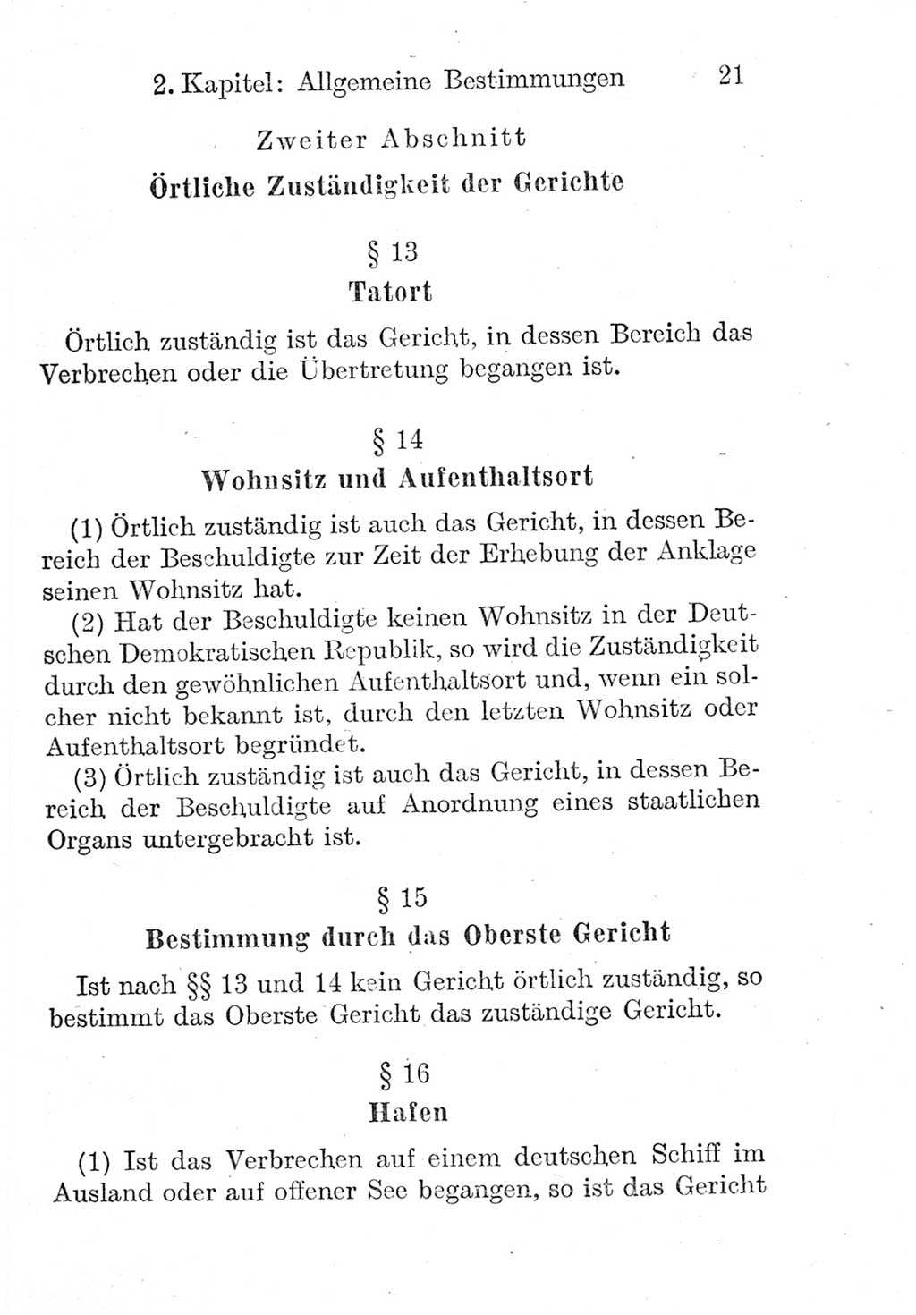 Strafprozeßordnung (StPO), Gerichtsverfassungsgesetz (GVG), Staatsanwaltsgesetz (StAG) und Jugendgerichtsgesetz (JGG) [Deutsche Demokratische Republik (DDR)] 1952, Seite 21 (StPO GVG StAG JGG DDR 1952, S. 21)