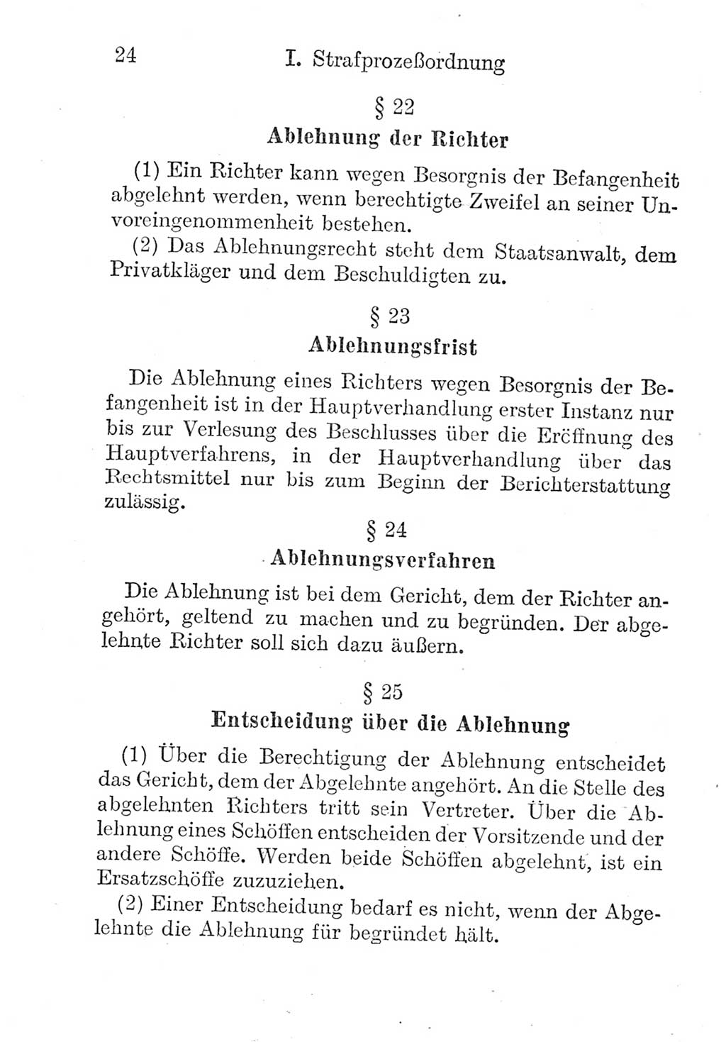 Strafprozeßordnung (StPO), Gerichtsverfassungsgesetz (GVG), Staatsanwaltsgesetz (StAG) und Jugendgerichtsgesetz (JGG) [Deutsche Demokratische Republik (DDR)] 1952, Seite 24 (StPO GVG StAG JGG DDR 1952, S. 24)