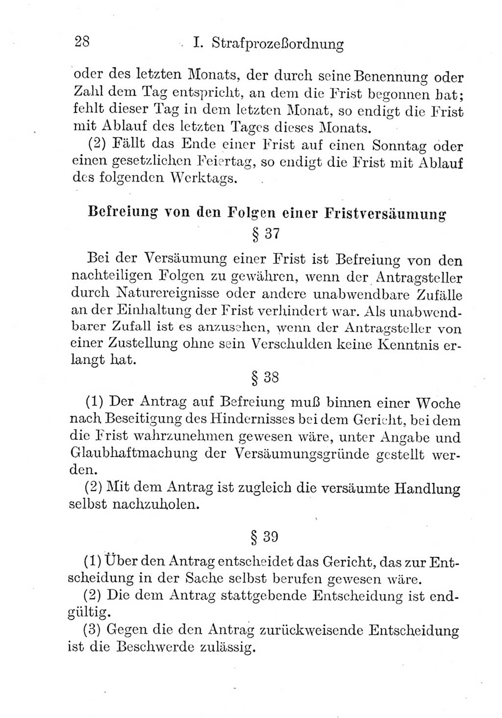 Strafprozeßordnung (StPO), Gerichtsverfassungsgesetz (GVG), Staatsanwaltsgesetz (StAG) und Jugendgerichtsgesetz (JGG) [Deutsche Demokratische Republik (DDR)] 1952, Seite 28 (StPO GVG StAG JGG DDR 1952, S. 28)