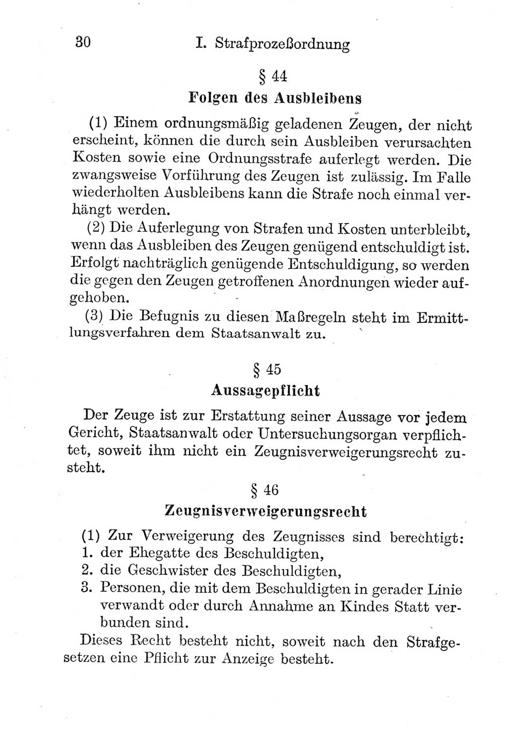 Strafprozeßordnung (StPO), Gerichtsverfassungsgesetz (GVG), Staatsanwaltsgesetz (StAG) und Jugendgerichtsgesetz (JGG) [Deutsche Demokratische Republik (DDR)] 1952, Seite 30 (StPO GVG StAG JGG DDR 1952, S. 30)