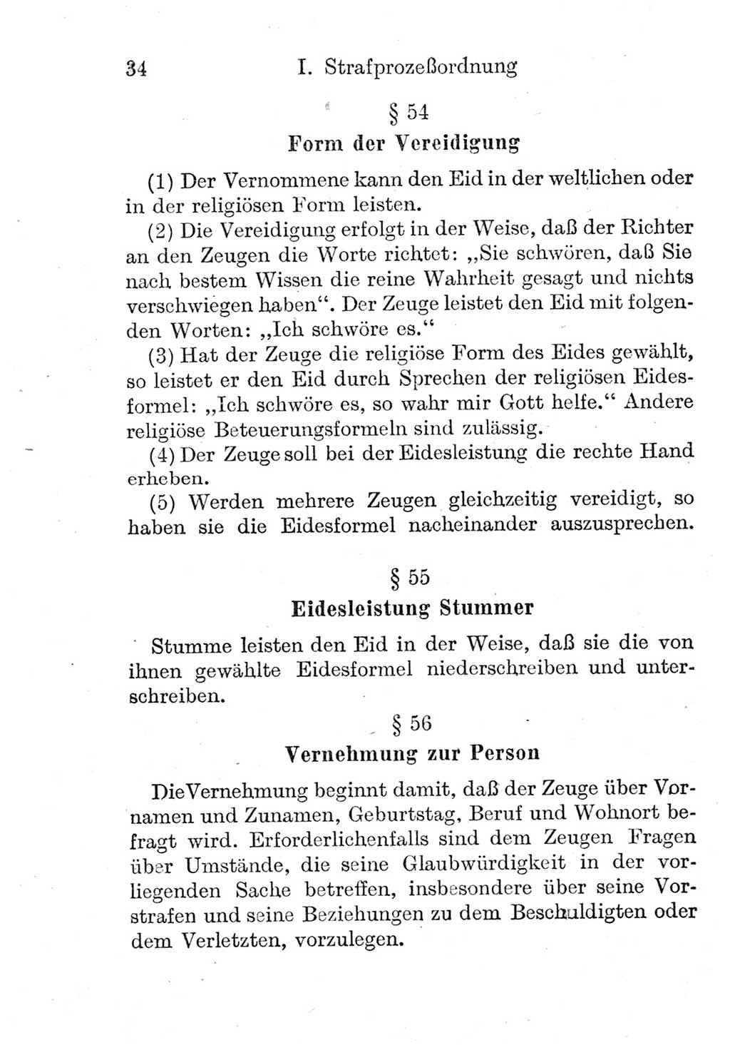 Strafprozeßordnung (StPO), Gerichtsverfassungsgesetz (GVG), Staatsanwaltsgesetz (StAG) und Jugendgerichtsgesetz (JGG) [Deutsche Demokratische Republik (DDR)] 1952, Seite 34 (StPO GVG StAG JGG DDR 1952, S. 34)