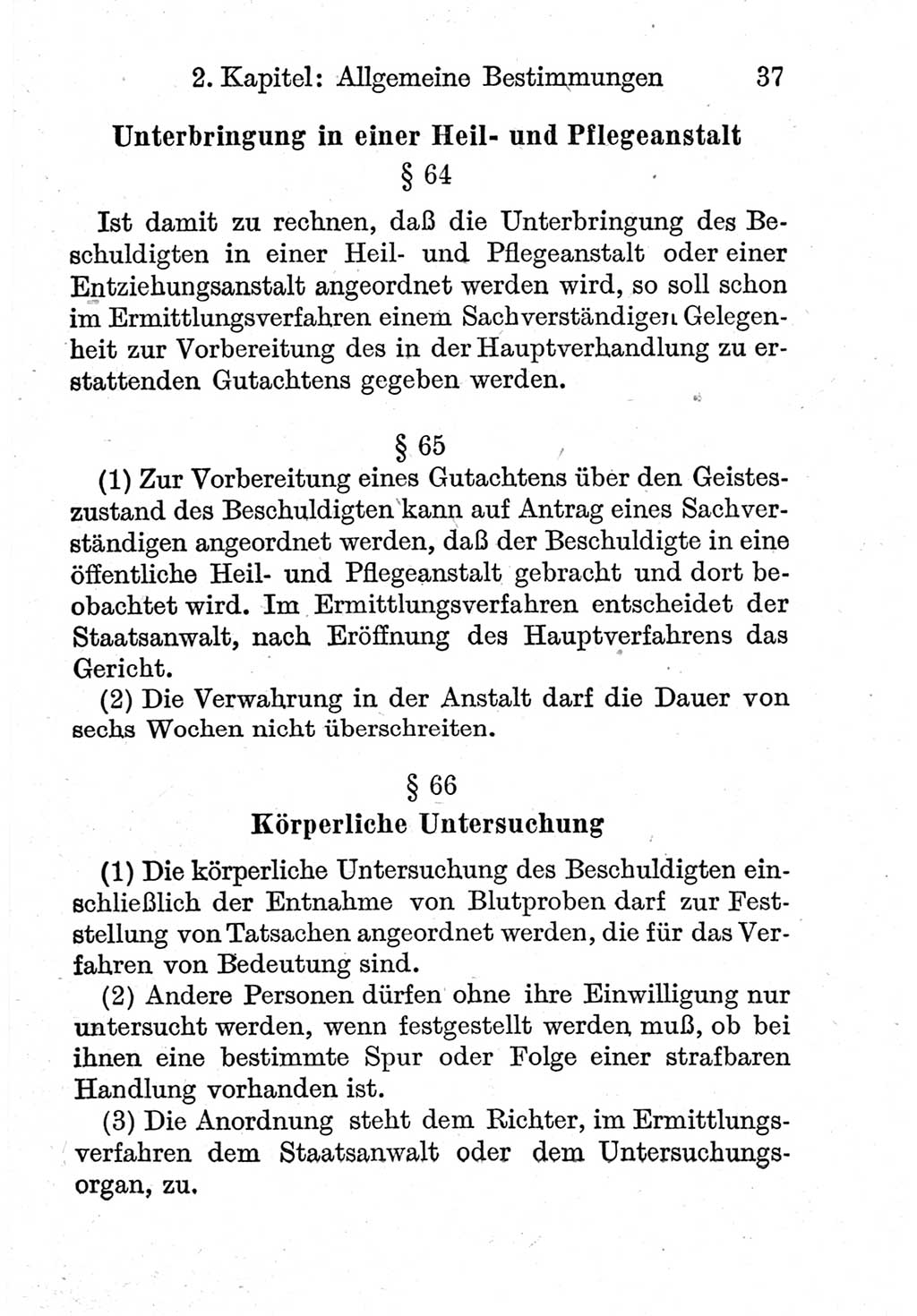 Strafprozeßordnung (StPO), Gerichtsverfassungsgesetz (GVG), Staatsanwaltsgesetz (StAG) und Jugendgerichtsgesetz (JGG) [Deutsche Demokratische Republik (DDR)] 1952, Seite 37 (StPO GVG StAG JGG DDR 1952, S. 37)