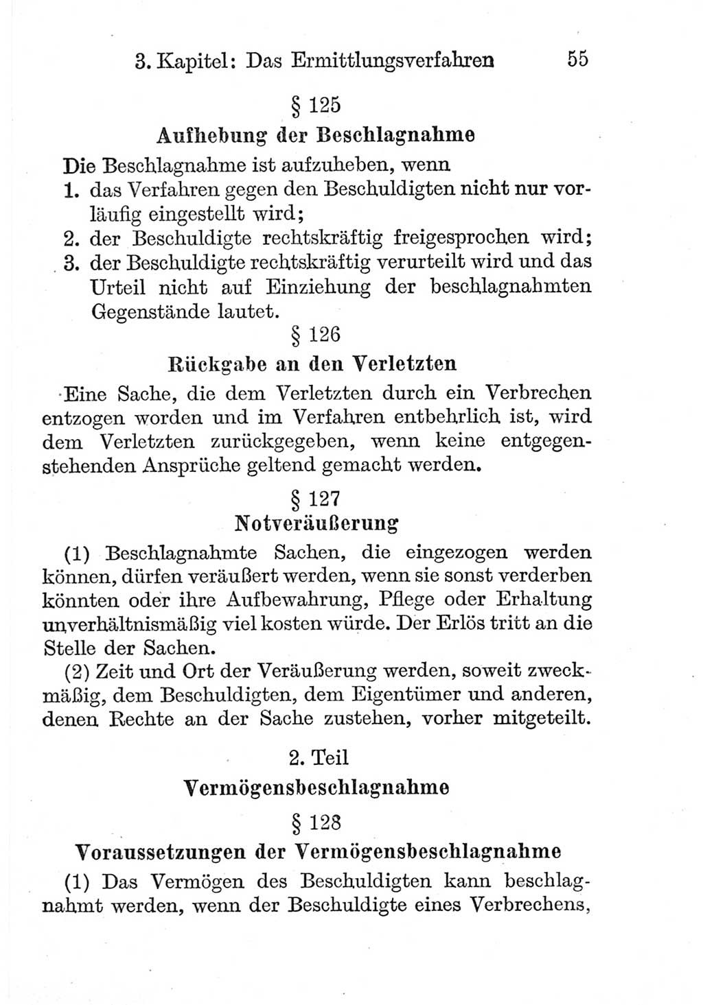 Strafprozeßordnung (StPO), Gerichtsverfassungsgesetz (GVG), Staatsanwaltsgesetz (StAG) und Jugendgerichtsgesetz (JGG) [Deutsche Demokratische Republik (DDR)] 1952, Seite 55 (StPO GVG StAG JGG DDR 1952, S. 55)