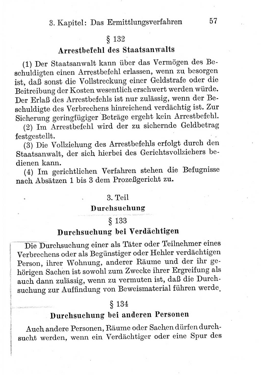 Strafprozeßordnung (StPO), Gerichtsverfassungsgesetz (GVG), Staatsanwaltsgesetz (StAG) und Jugendgerichtsgesetz (JGG) [Deutsche Demokratische Republik (DDR)] 1952, Seite 57 (StPO GVG StAG JGG DDR 1952, S. 57)