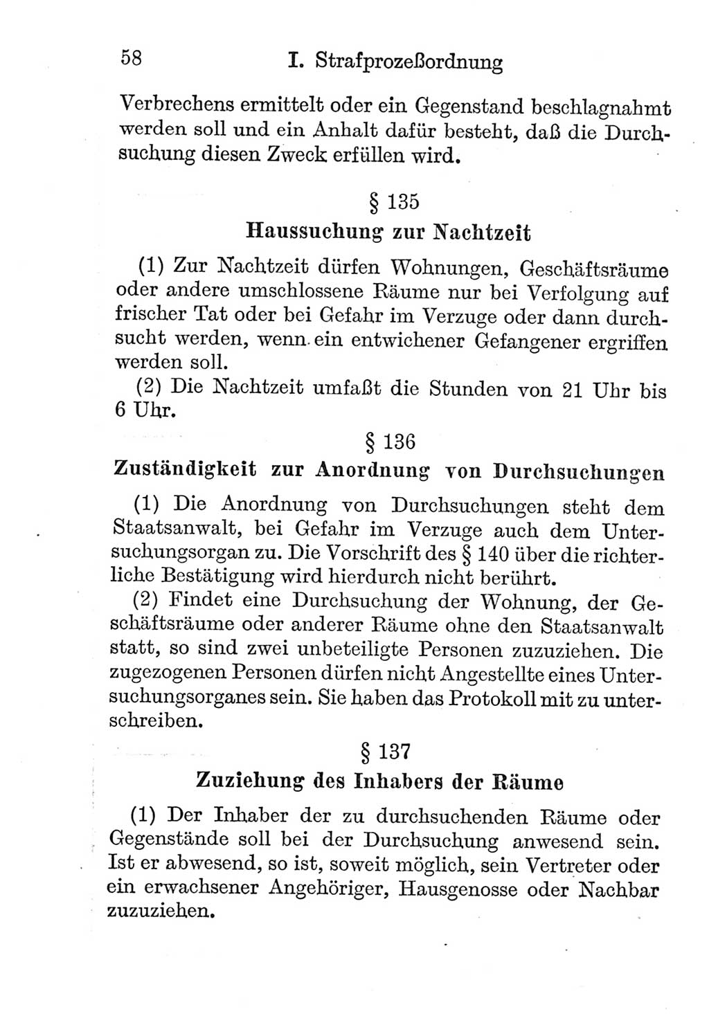 Strafprozeßordnung (StPO), Gerichtsverfassungsgesetz (GVG), Staatsanwaltsgesetz (StAG) und Jugendgerichtsgesetz (JGG) [Deutsche Demokratische Republik (DDR)] 1952, Seite 58 (StPO GVG StAG JGG DDR 1952, S. 58)
