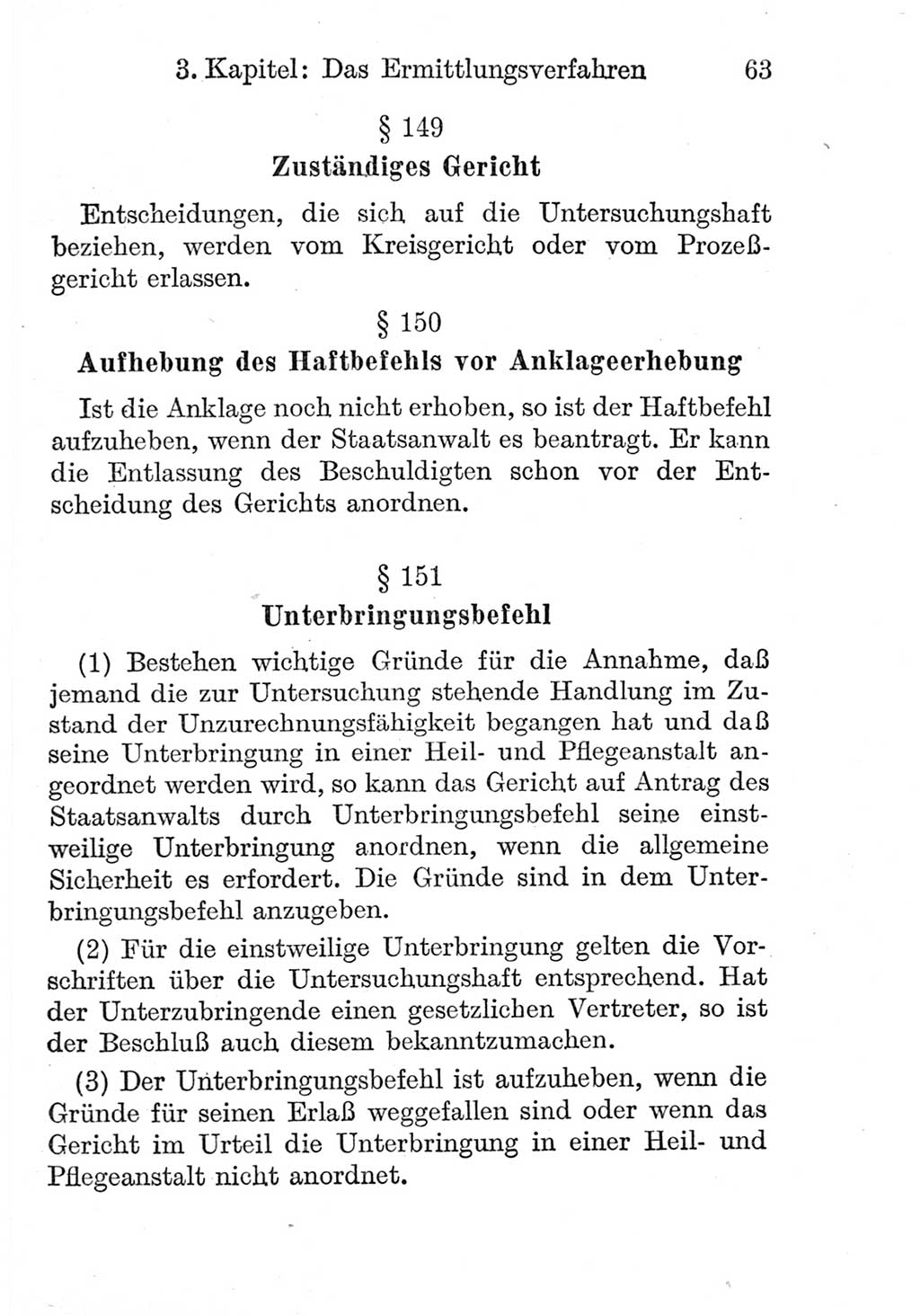 Strafprozeßordnung (StPO), Gerichtsverfassungsgesetz (GVG), Staatsanwaltsgesetz (StAG) und Jugendgerichtsgesetz (JGG) [Deutsche Demokratische Republik (DDR)] 1952, Seite 63 (StPO GVG StAG JGG DDR 1952, S. 63)