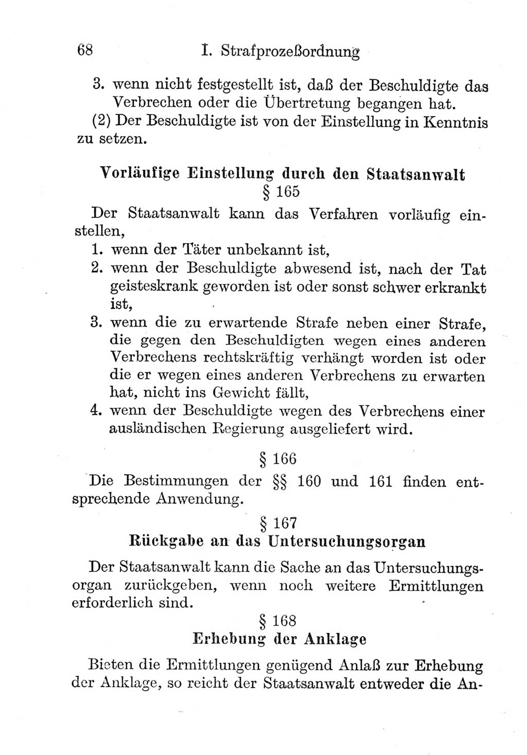 Strafprozeßordnung (StPO), Gerichtsverfassungsgesetz (GVG), Staatsanwaltsgesetz (StAG) und Jugendgerichtsgesetz (JGG) [Deutsche Demokratische Republik (DDR)] 1952, Seite 68 (StPO GVG StAG JGG DDR 1952, S. 68)