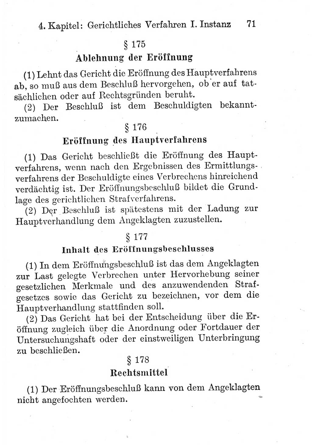 Strafprozeßordnung (StPO), Gerichtsverfassungsgesetz (GVG), Staatsanwaltsgesetz (StAG) und Jugendgerichtsgesetz (JGG) [Deutsche Demokratische Republik (DDR)] 1952, Seite 71 (StPO GVG StAG JGG DDR 1952, S. 71)
