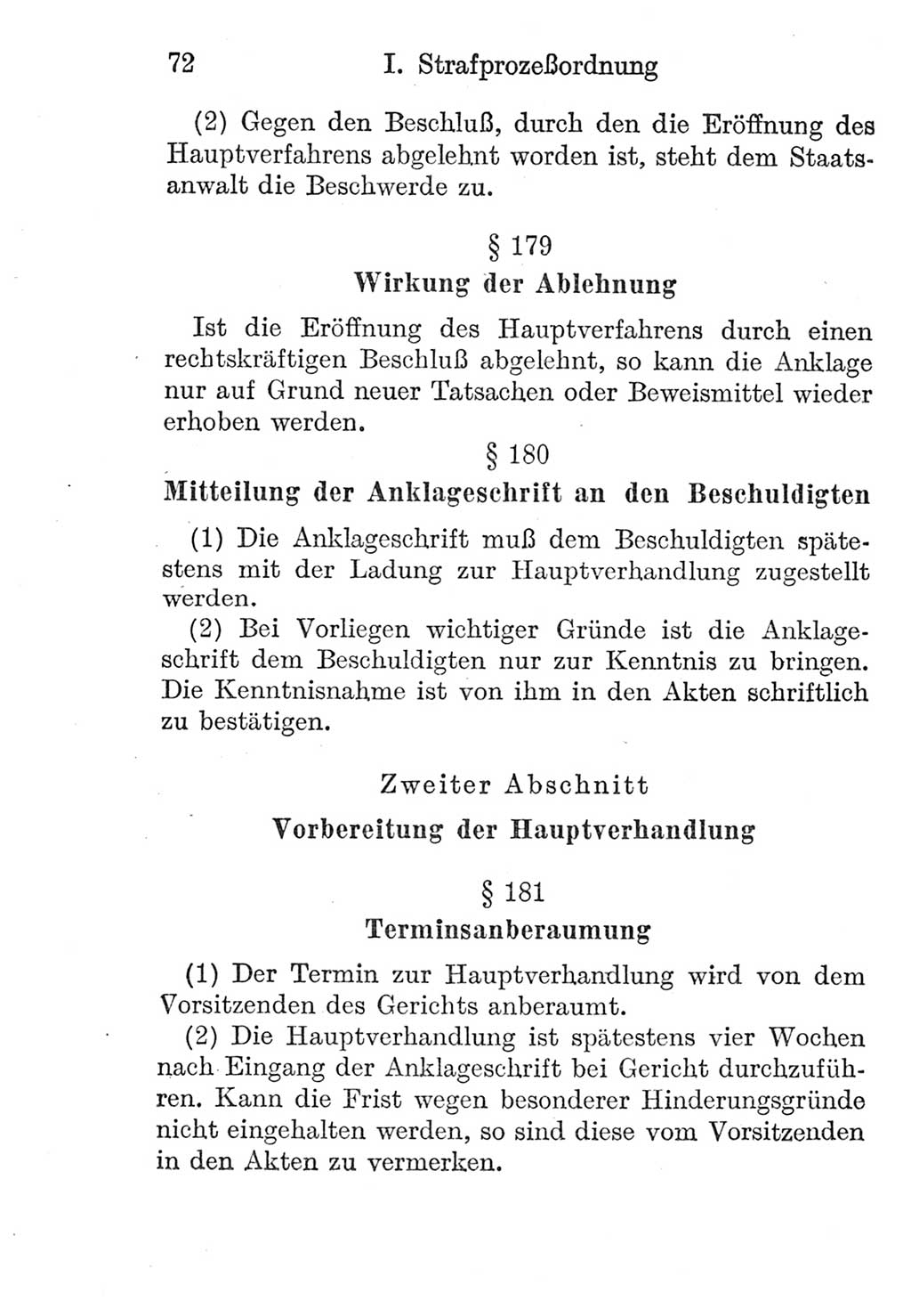 Strafprozeßordnung (StPO), Gerichtsverfassungsgesetz (GVG), Staatsanwaltsgesetz (StAG) und Jugendgerichtsgesetz (JGG) [Deutsche Demokratische Republik (DDR)] 1952, Seite 72 (StPO GVG StAG JGG DDR 1952, S. 72)