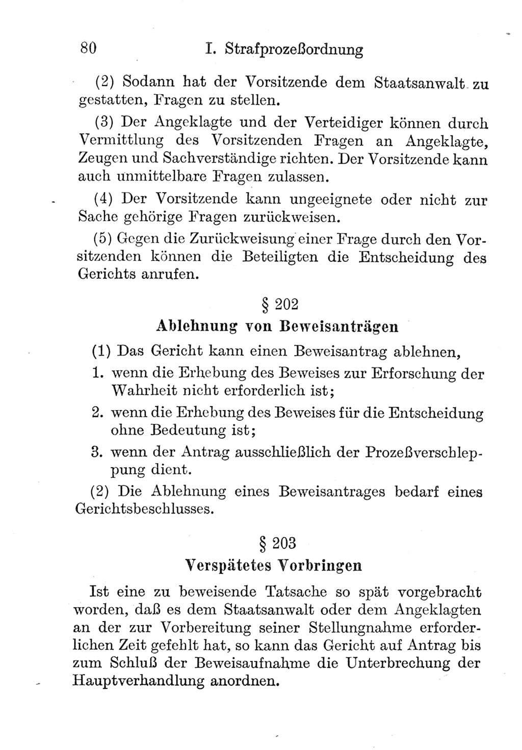 Strafprozeßordnung (StPO), Gerichtsverfassungsgesetz (GVG), Staatsanwaltsgesetz (StAG) und Jugendgerichtsgesetz (JGG) [Deutsche Demokratische Republik (DDR)] 1952, Seite 80 (StPO GVG StAG JGG DDR 1952, S. 80)
