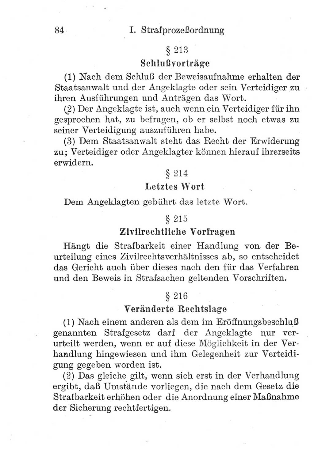Strafprozeßordnung (StPO), Gerichtsverfassungsgesetz (GVG), Staatsanwaltsgesetz (StAG) und Jugendgerichtsgesetz (JGG) [Deutsche Demokratische Republik (DDR)] 1952, Seite 84 (StPO GVG StAG JGG DDR 1952, S. 84)