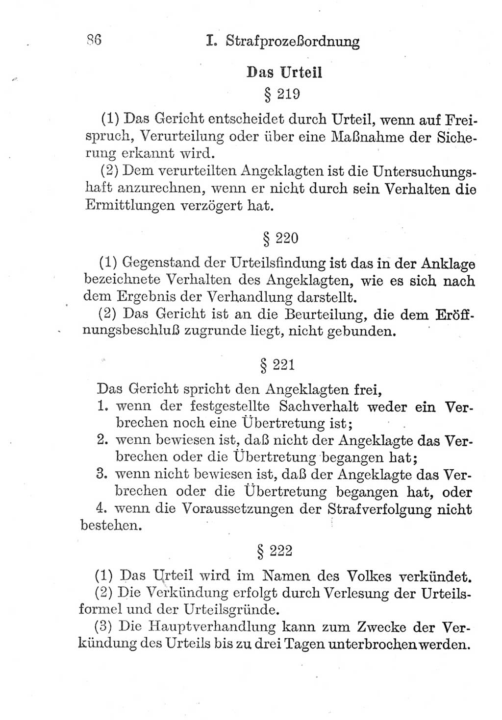 Strafprozeßordnung (StPO), Gerichtsverfassungsgesetz (GVG), Staatsanwaltsgesetz (StAG) und Jugendgerichtsgesetz (JGG) [Deutsche Demokratische Republik (DDR)] 1952, Seite 86 (StPO GVG StAG JGG DDR 1952, S. 86)
