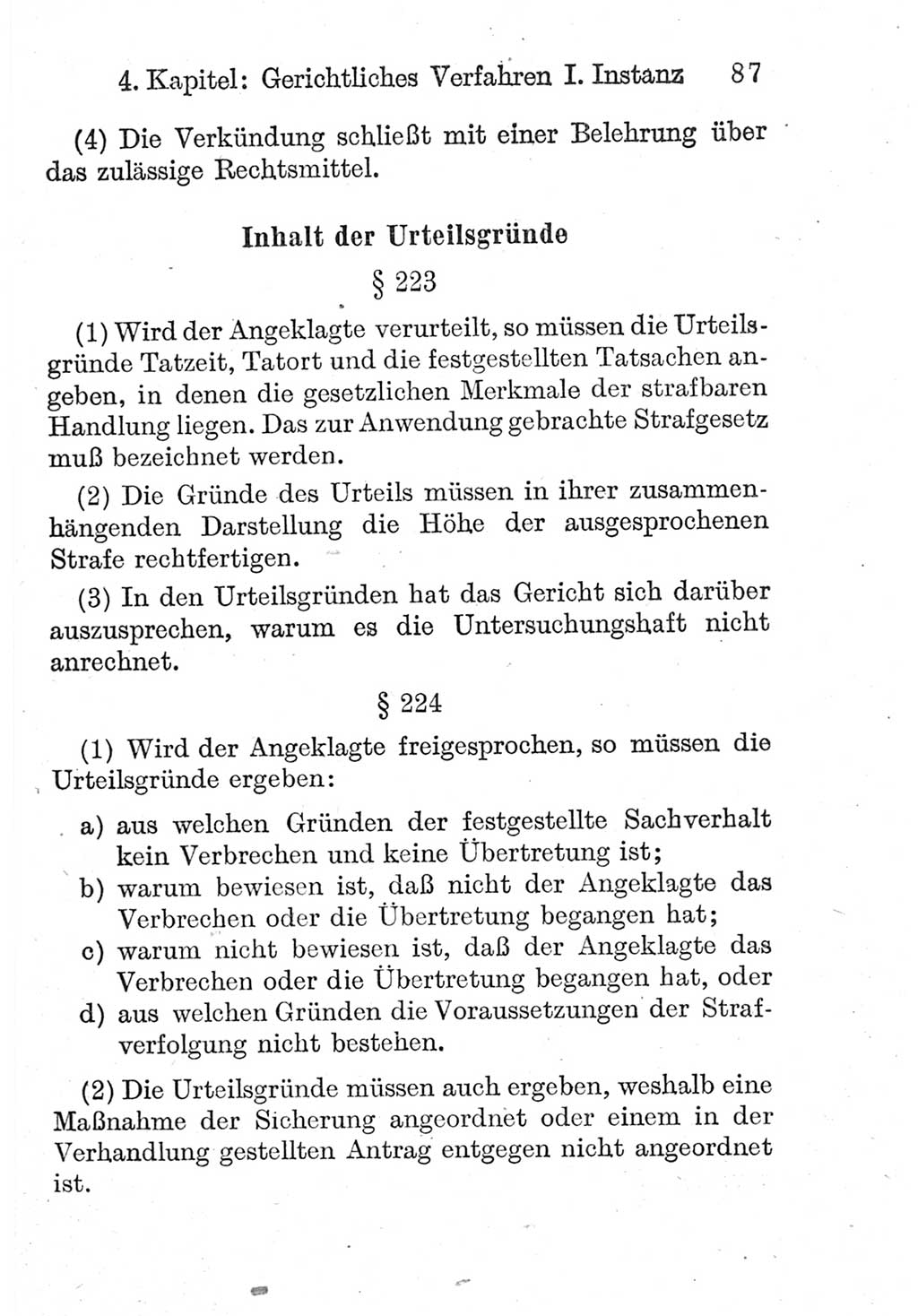 Strafprozeßordnung (StPO), Gerichtsverfassungsgesetz (GVG), Staatsanwaltsgesetz (StAG) und Jugendgerichtsgesetz (JGG) [Deutsche Demokratische Republik (DDR)] 1952, Seite 87 (StPO GVG StAG JGG DDR 1952, S. 87)