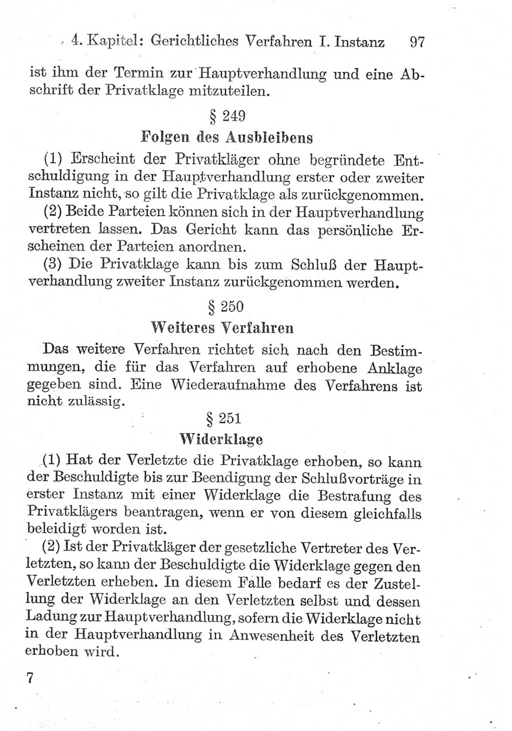 Strafprozeßordnung (StPO), Gerichtsverfassungsgesetz (GVG), Staatsanwaltsgesetz (StAG) und Jugendgerichtsgesetz (JGG) [Deutsche Demokratische Republik (DDR)] 1952, Seite 97 (StPO GVG StAG JGG DDR 1952, S. 97)