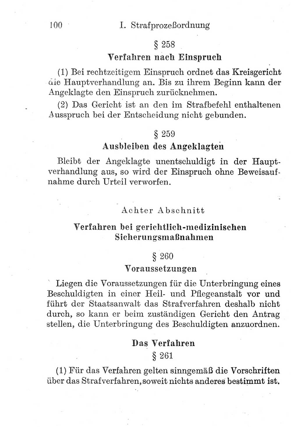 Strafprozeßordnung (StPO), Gerichtsverfassungsgesetz (GVG), Staatsanwaltsgesetz (StAG) und Jugendgerichtsgesetz (JGG) [Deutsche Demokratische Republik (DDR)] 1952, Seite 100 (StPO GVG StAG JGG DDR 1952, S. 100)