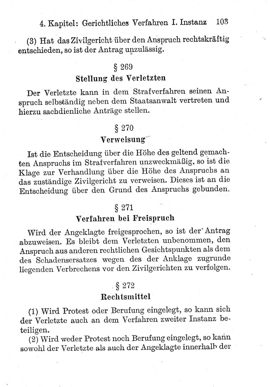 Strafprozeßordnung (StPO), Gerichtsverfassungsgesetz (GVG), Staatsanwaltsgesetz (StAG) und Jugendgerichtsgesetz (JGG) [Deutsche Demokratische Republik (DDR)] 1952, Seite 103 (StPO GVG StAG JGG DDR 1952, S. 103)